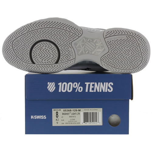 K Swiss Bigshot Light Ltr Homme Large Coupe Chaussures De Tennis Baskets Blanc Taille 7-14