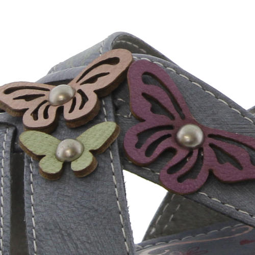 Mustang Facile Fermeture Femme Mesdames papillon Sandales Bleu Taille UK 4-8