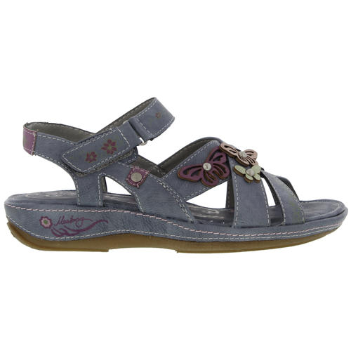 Mustang Facile Fermeture Femme Mesdames papillon Sandales Bleu Taille UK 4-8