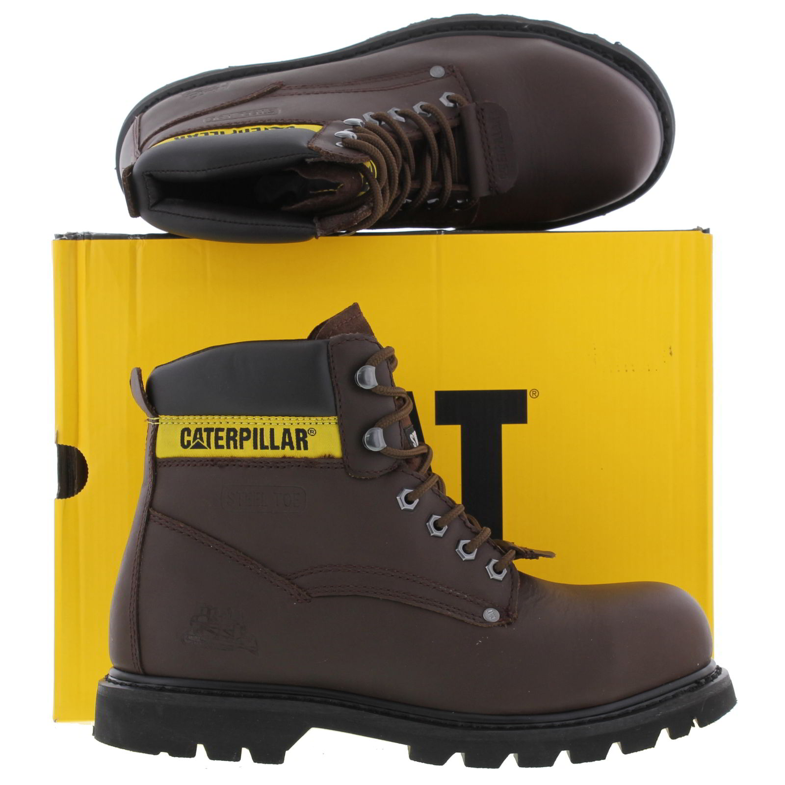 Caterpillar Sheffield Mens Wide Steel Toe Cap Safety Work Boots Size UK