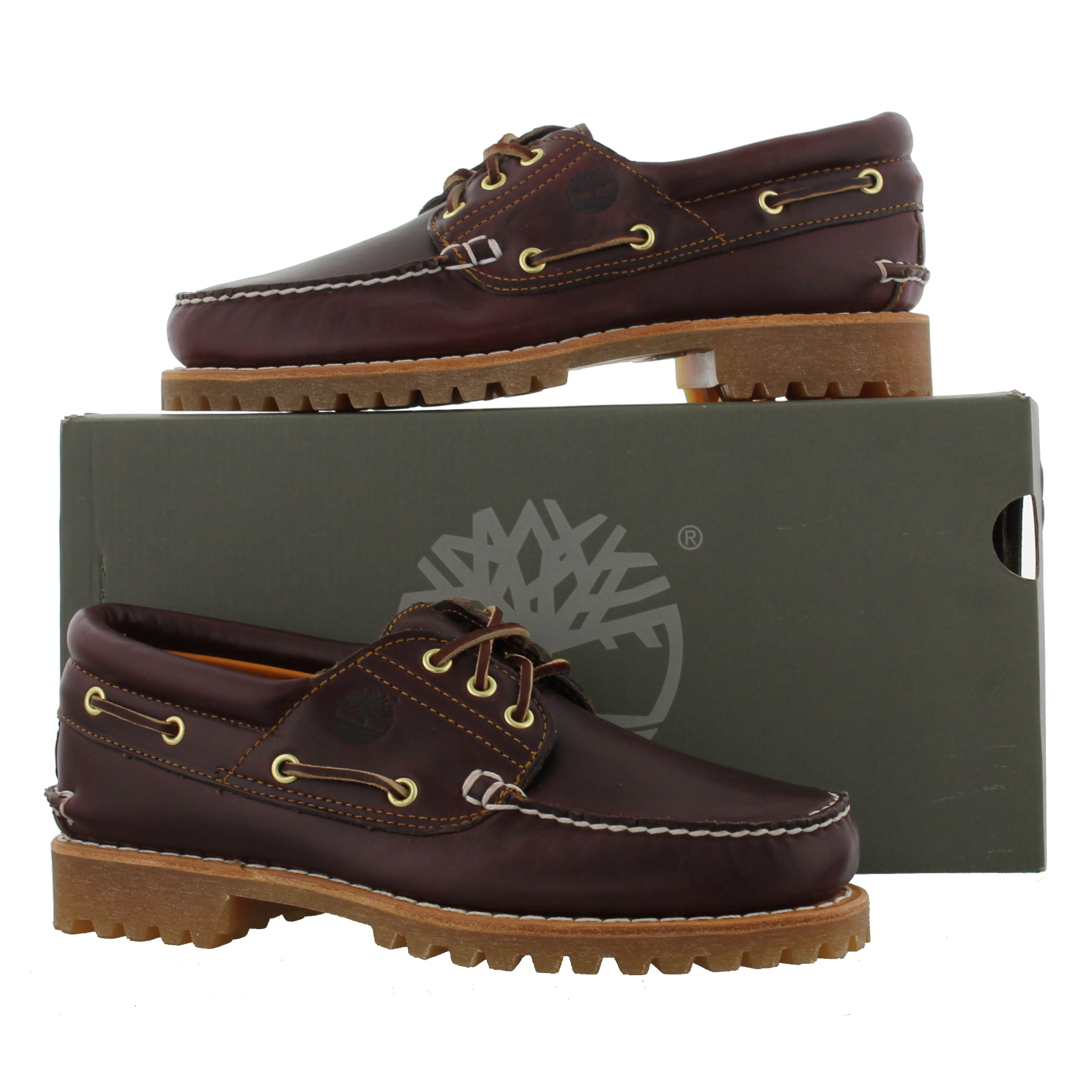 Timberland 50009 Heritage 3 Eye Brown Leather Deck Boat Shoes Size UK 8