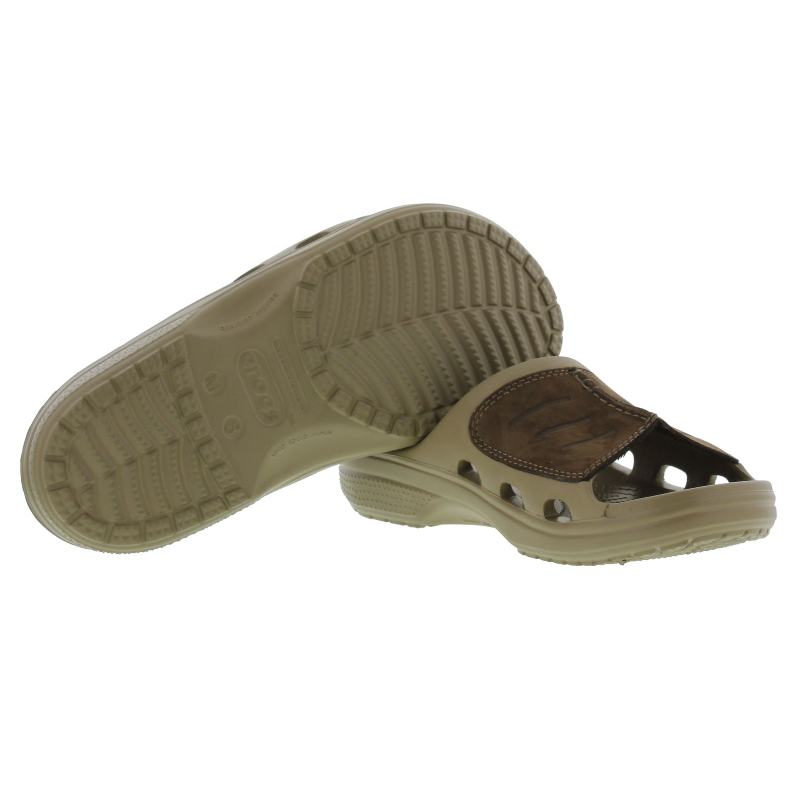 crocs leather slides