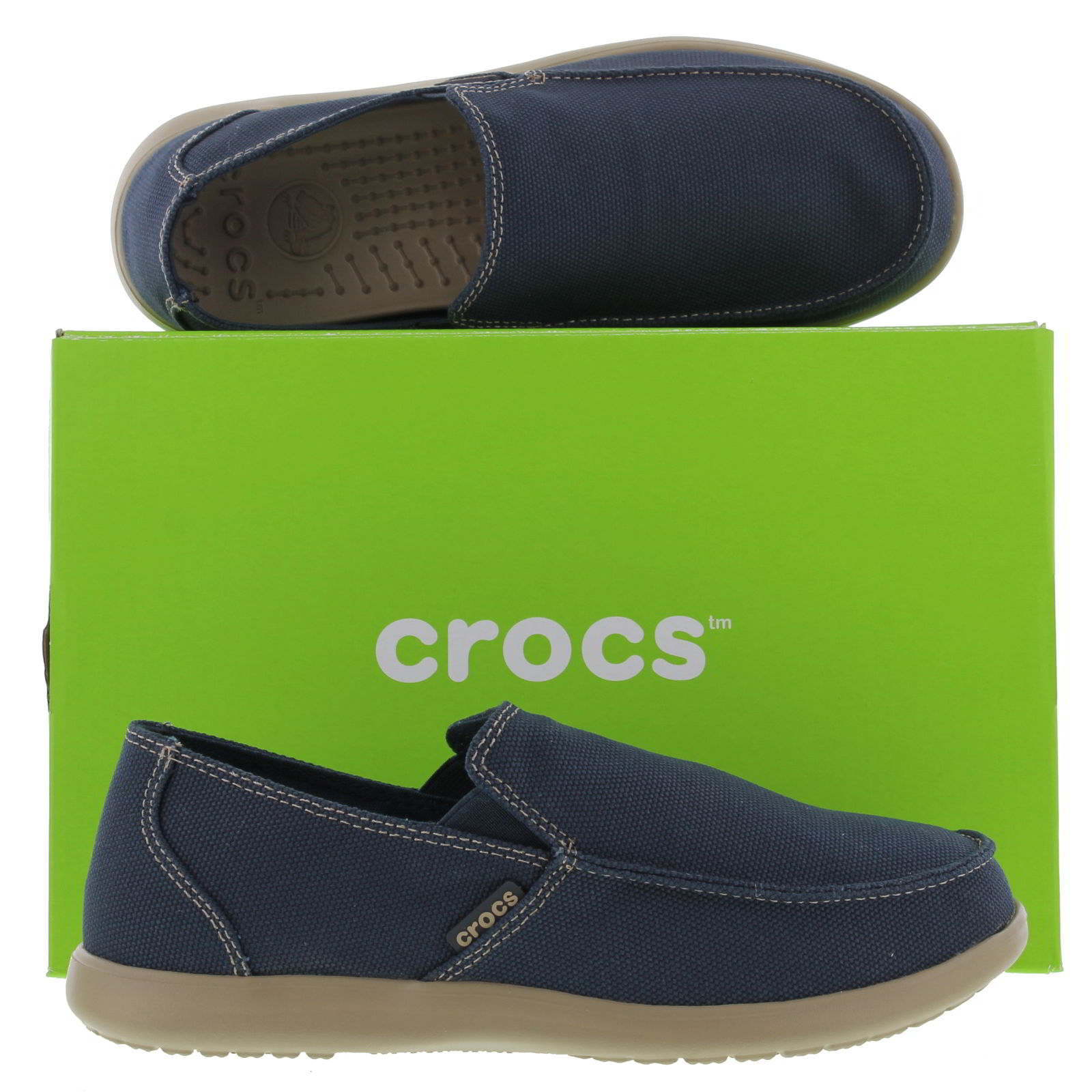 Crocs Santa Cruz Clean Cut Loafer Mens Blue Slip On Shoes Crocs Santa Cruz Clean Cut Loafer Mens Blue Slip On Shoes