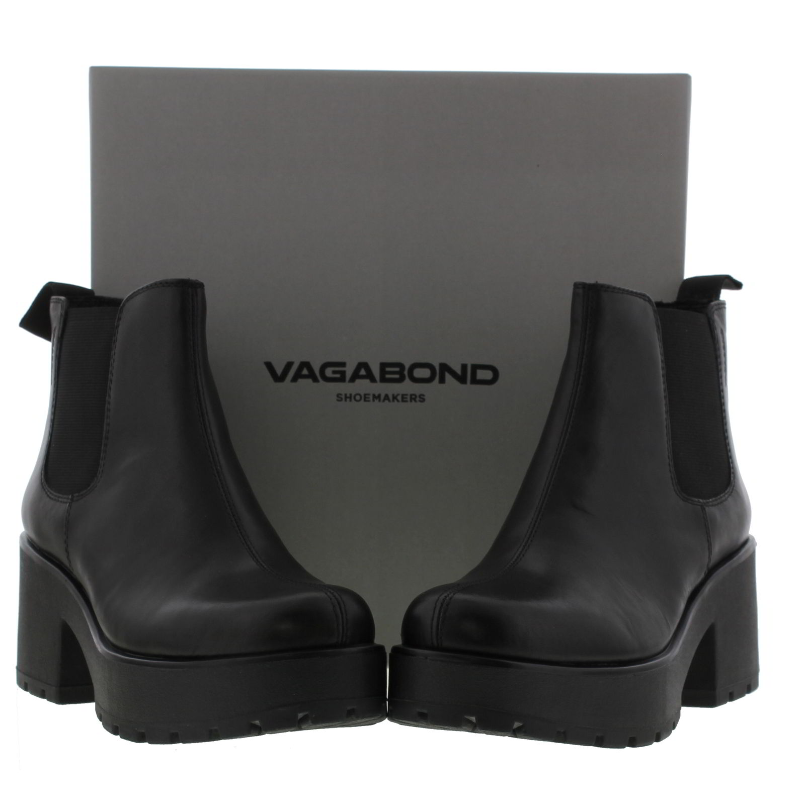 Vagabond 4247201 Dioon Womens Black Leather Platform Heels Boots Size