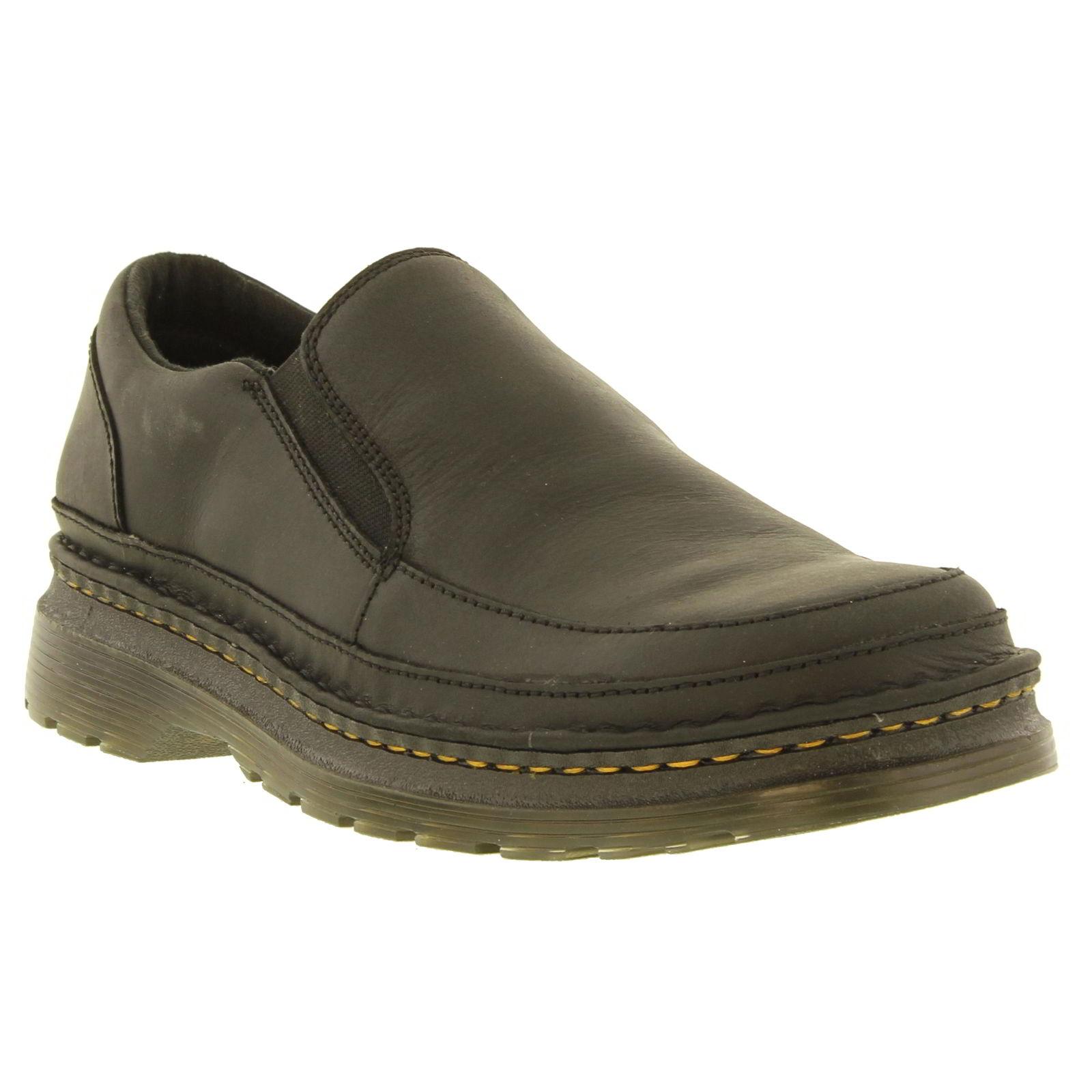 Dr Martens Hickmire Mens Black Brown Leather Slip On Shoes