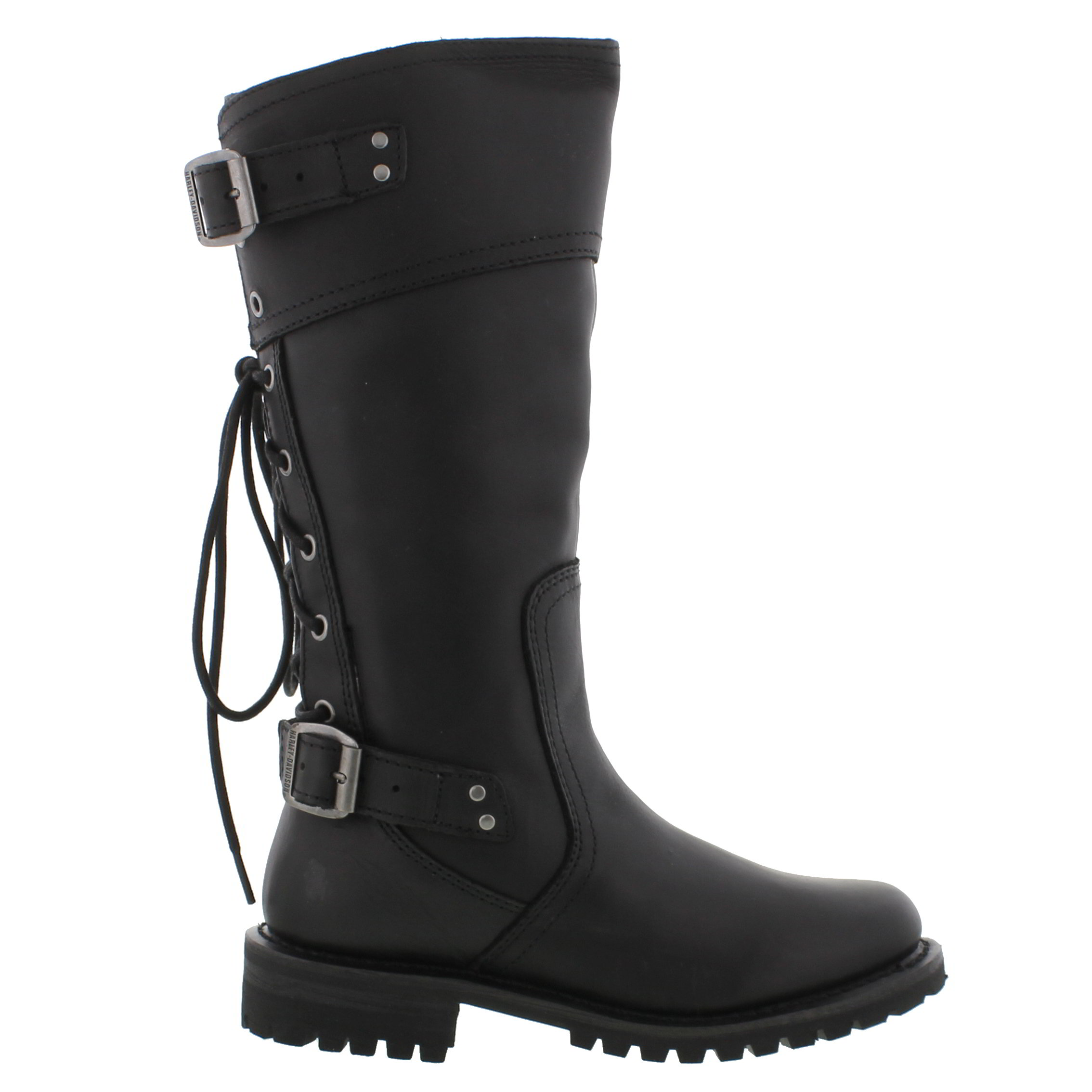 Harley Davidson Alexa Womens Tall Black Leather Biker Boots Size UK 48