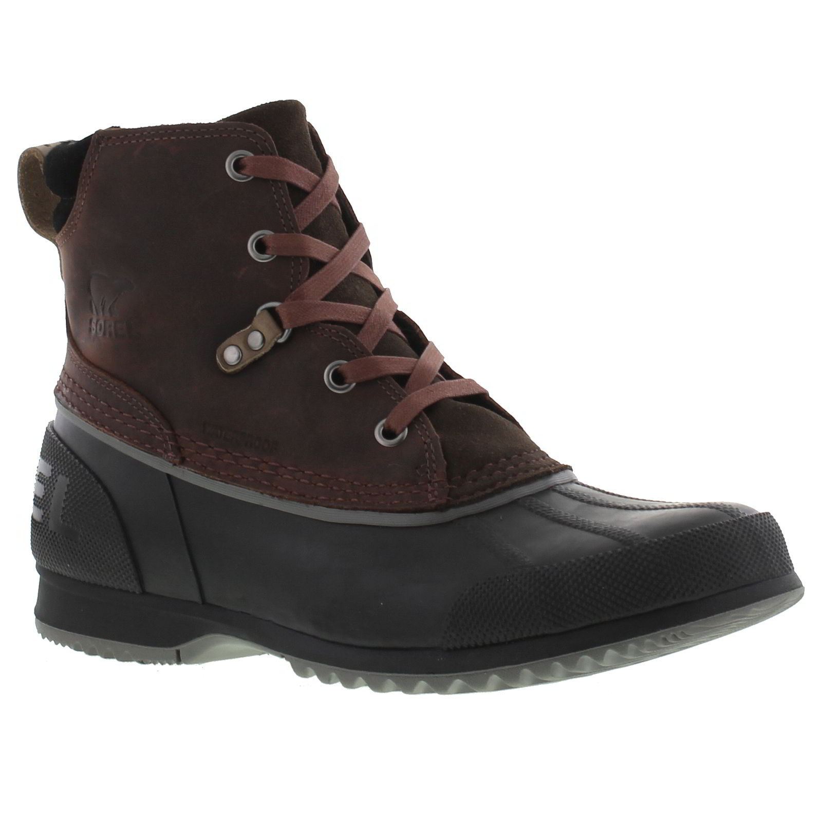 Sorel Ankeny Mens Brown Leather Waterproof Ankle Boots