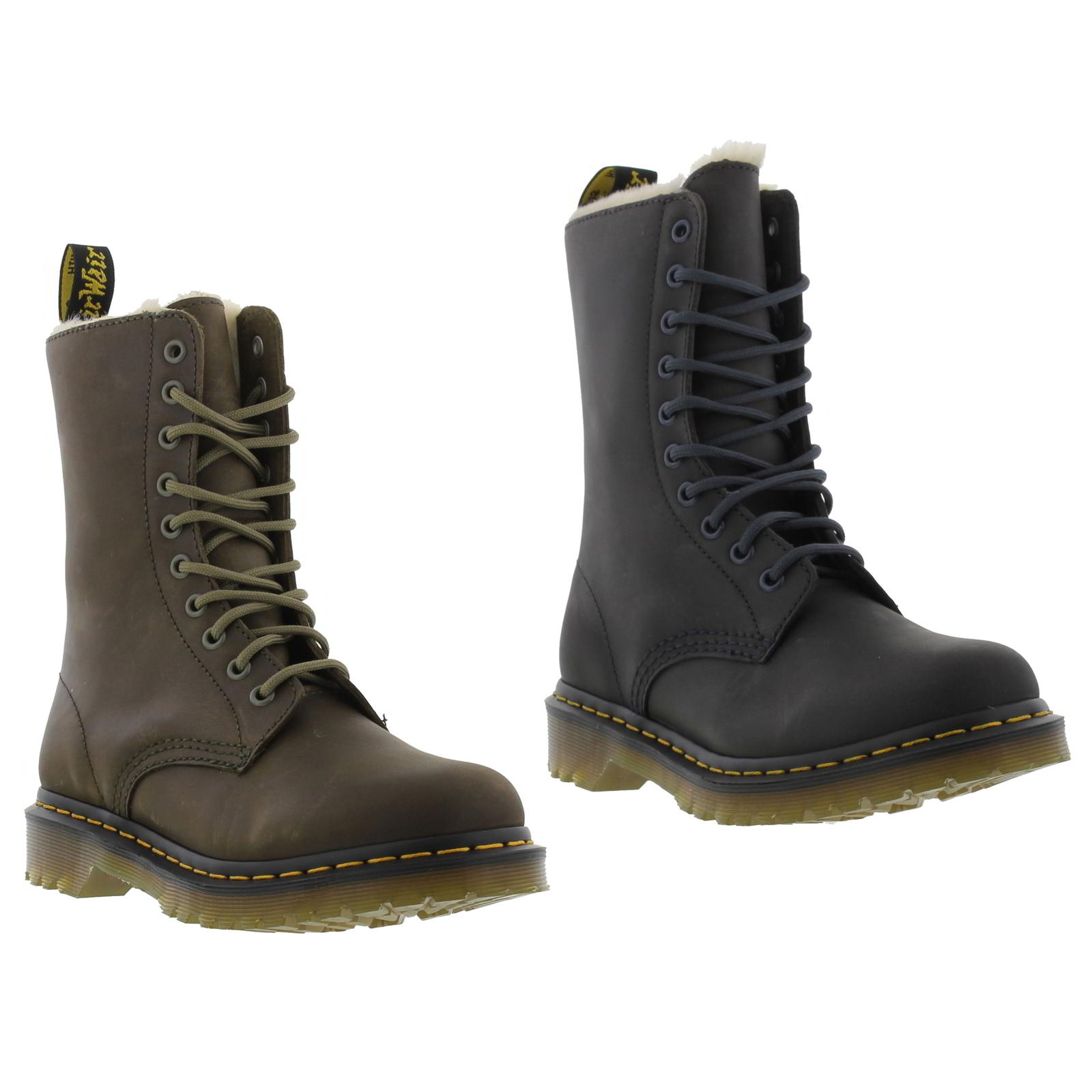 dr martens tan fur lined boots