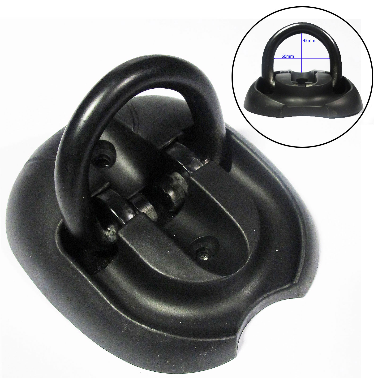 Heavy Duty Ground Wall Security Anchor Flip Fold Down Bolt Secure Black