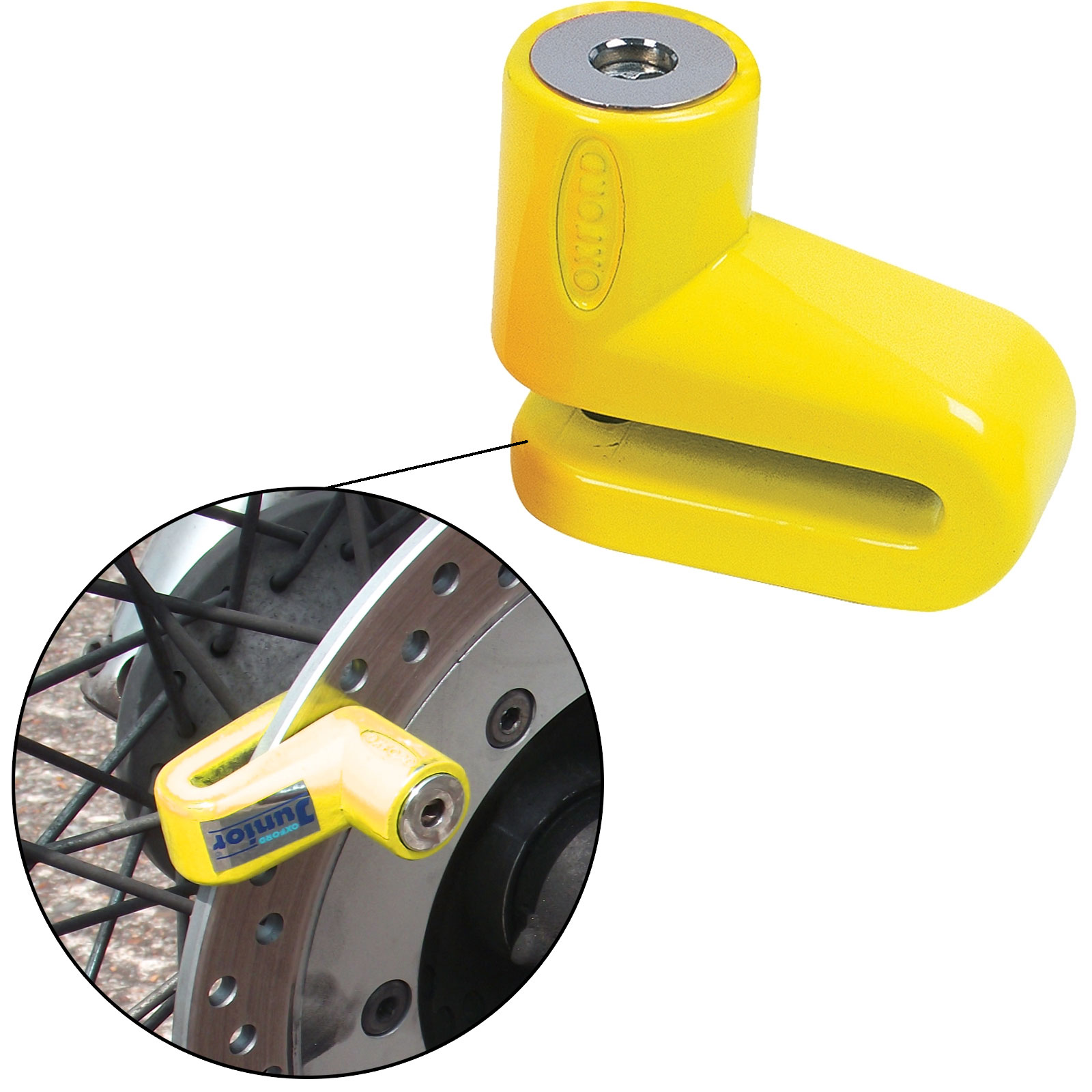 Oxford Junior Motorcycle Brake Disc Lock Yellow 5mm Pin eBay