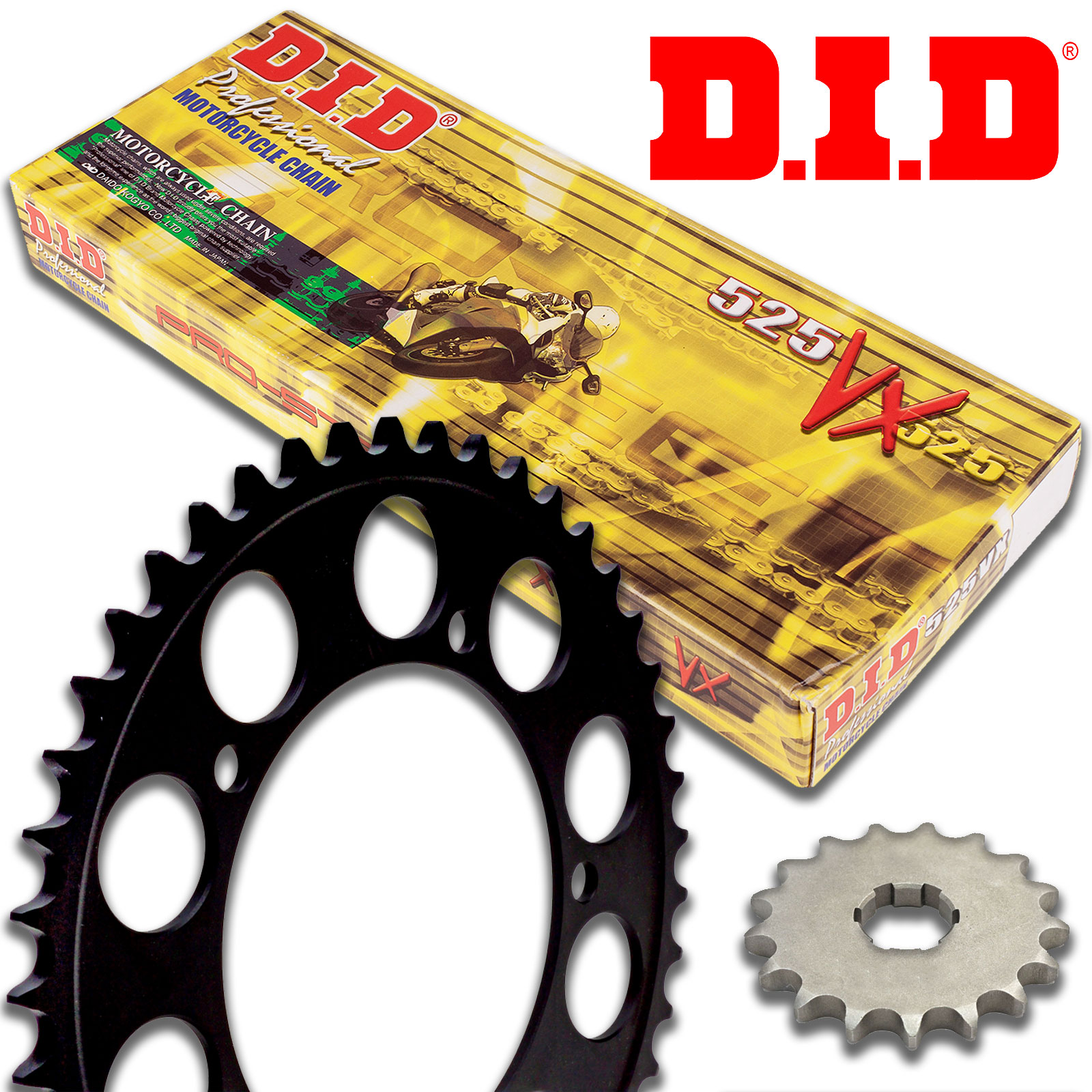 DID VX Motorcycle X Ring Chain And Sprocket Kit Set 520 16 2014 47