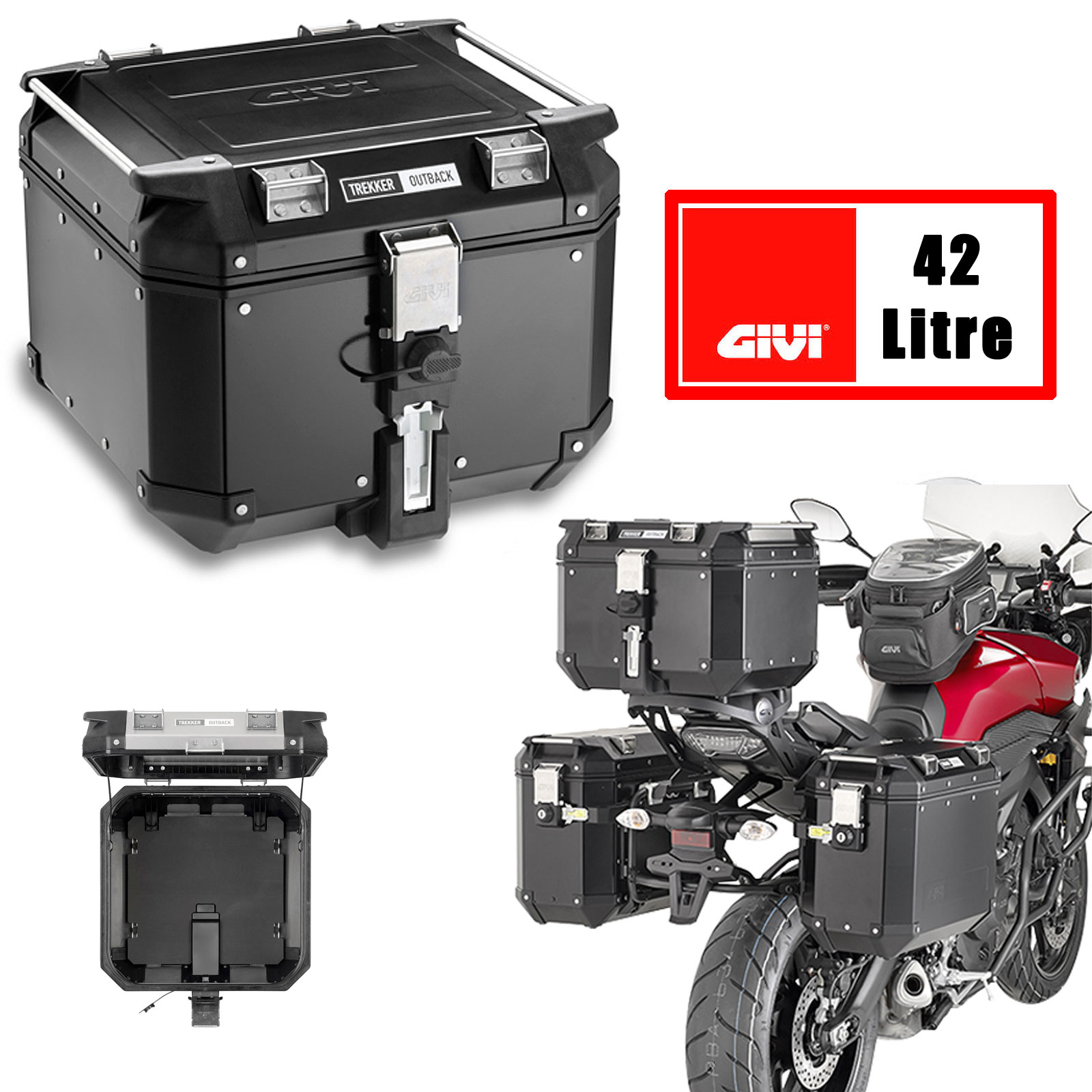 BMW R1200 GS / Adventure 20132017 Givi Carrier & Outback Top Box Black 42L eBay