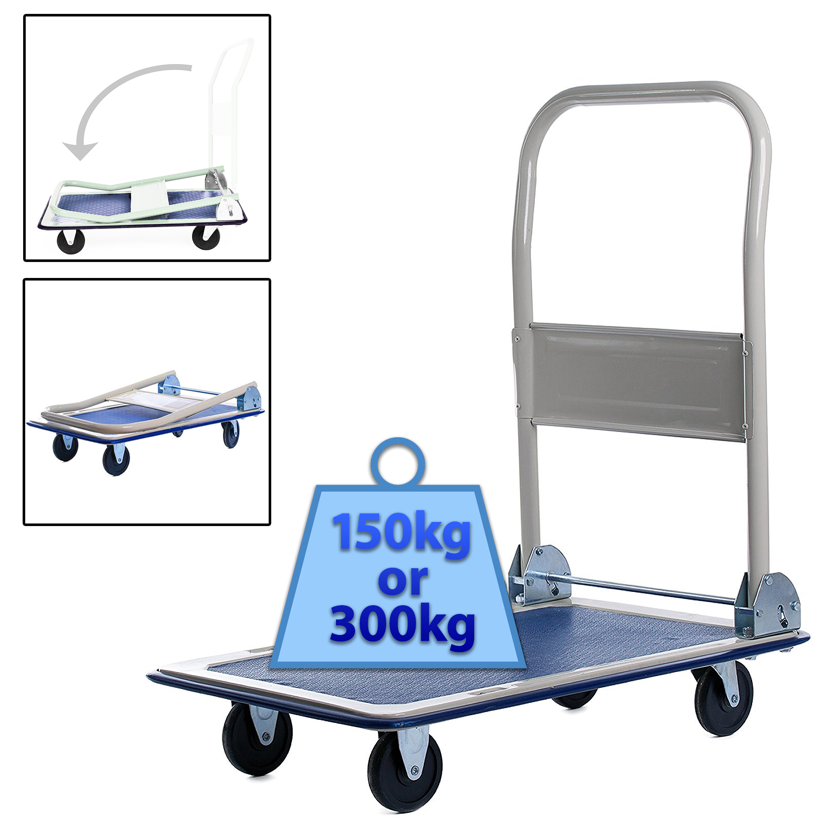 150KG or 300KG Folding Platform Trolley Truck Sack Transport Heavy Duty Flat Bed eBay