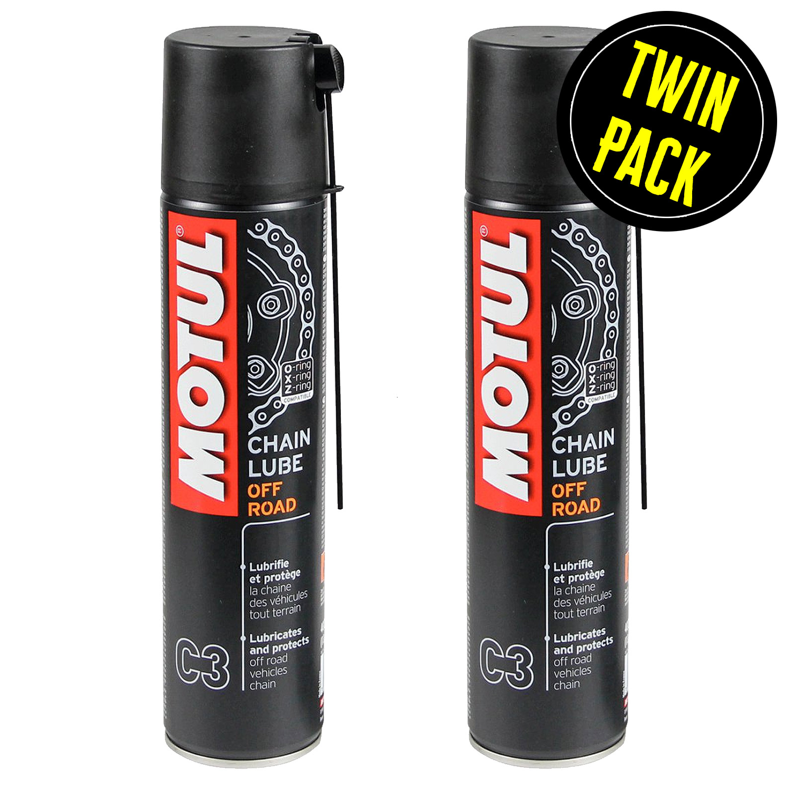 Motorcycle Bike Off Road Chain Lube Motul C3 Lubricant 2 X 400ml Pack