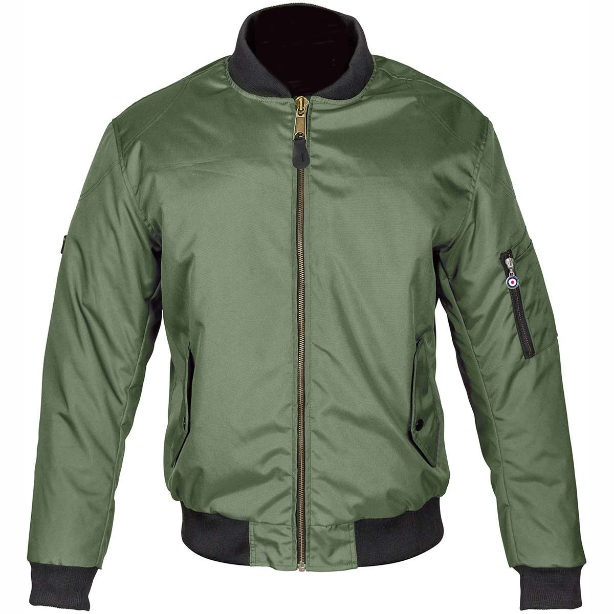 Spada Air Force One Motorcycle Waterproof CE Armour Bomber Jacket Casual Olive