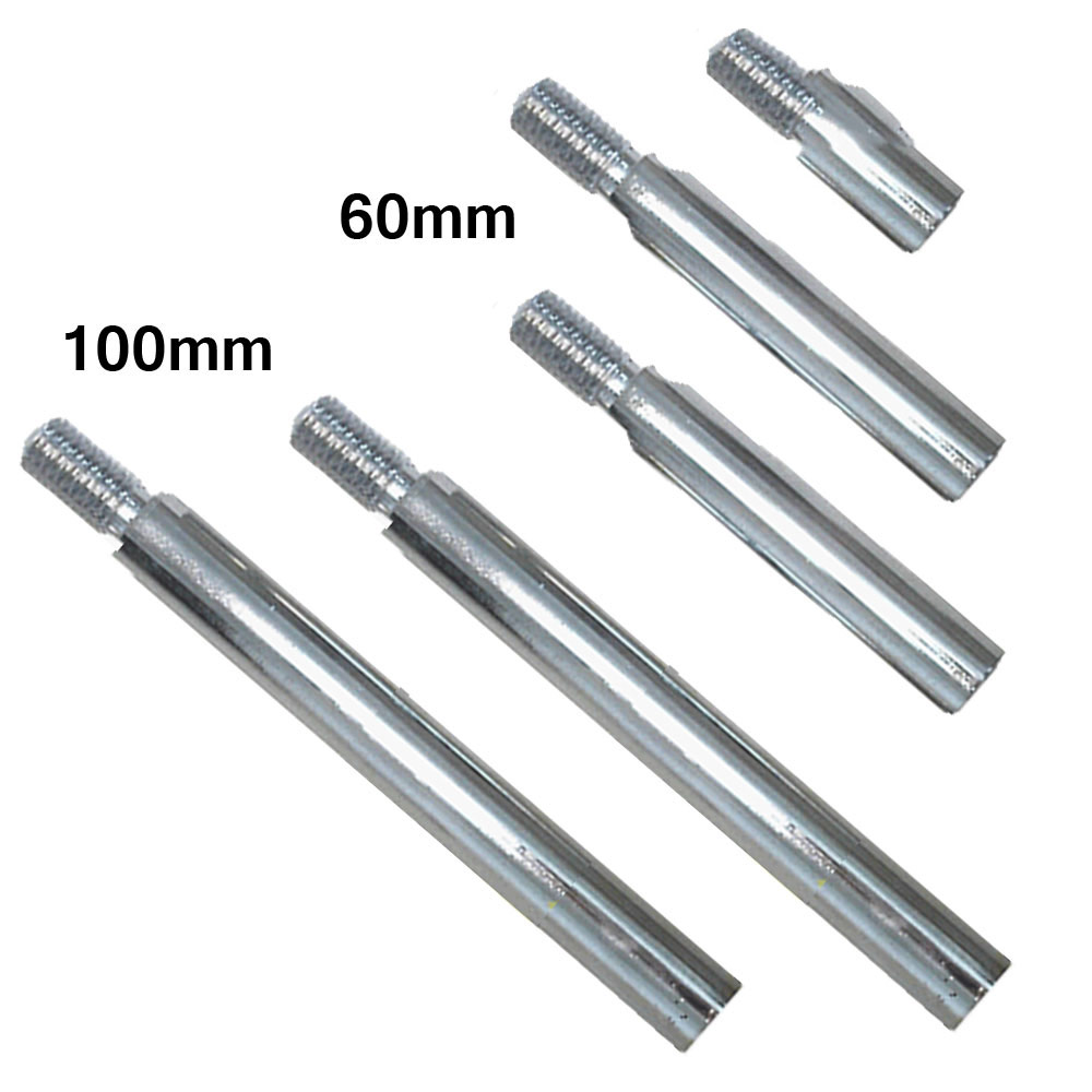 Motorcycle Chrome Mirror Extensions Stems 10mm Thread 60 and 100mm Long