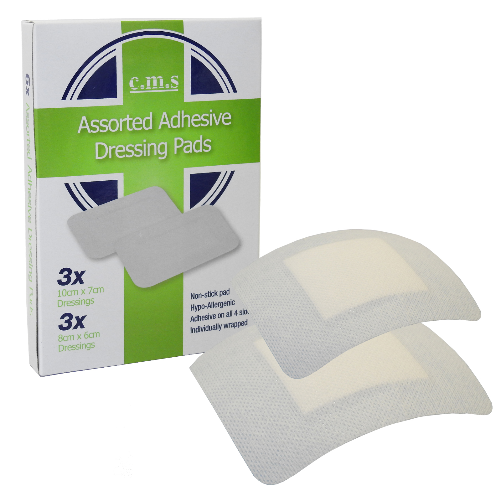 Twin Pack of CMS Assorted HypoAllergenic Latex Free Adhesive Wound