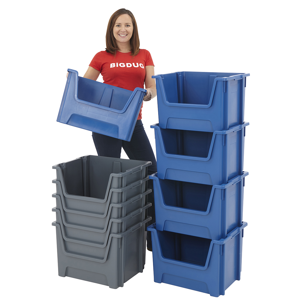 Plastic Parts Storage Picking Bins 50l Containers Strong Stacking Box 2