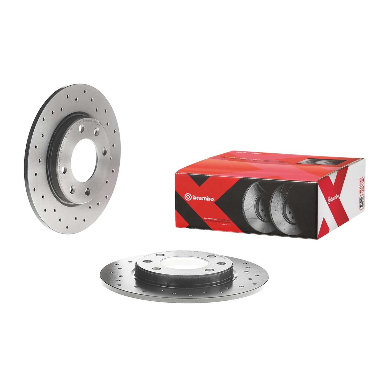 2x Brake Discs Solid Drilled For Citroen ZX 1.9i Brembo Rear