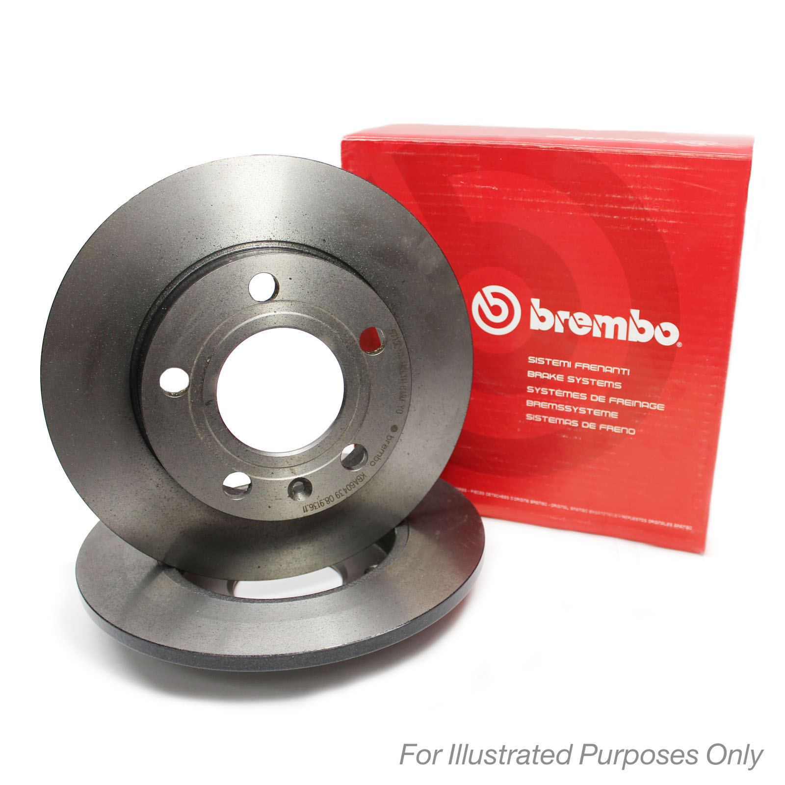 2x Brake Discs Solid Drilled For Citroen ZX N2 1.9 DT Brembo Rear