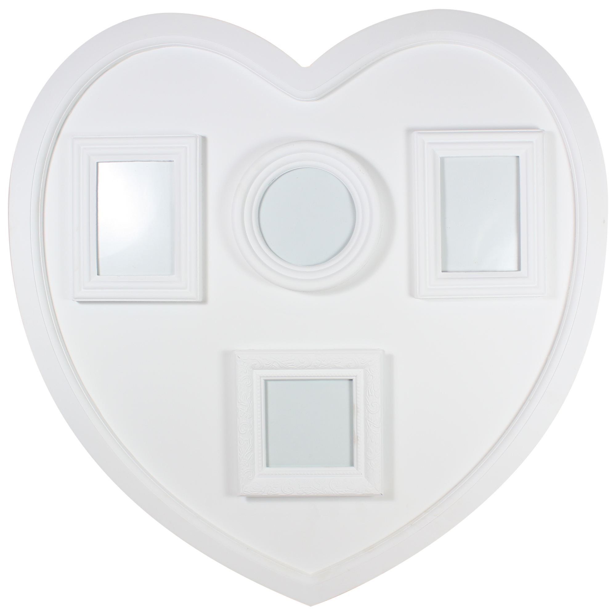 /Large White Heart Hanging Multi Picture / Photo Frame 60x60cm