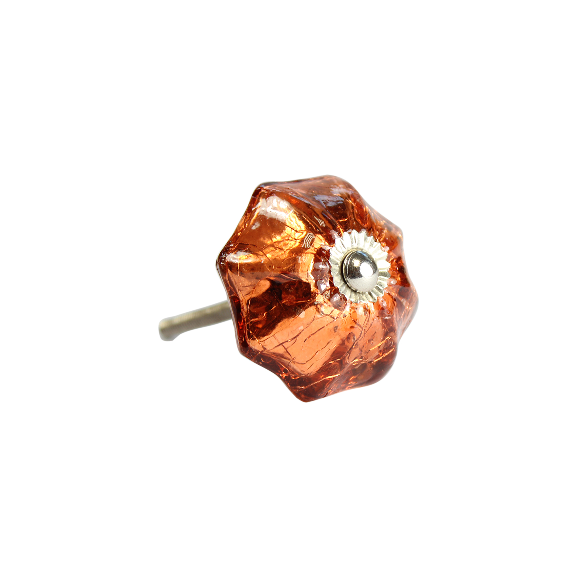 Metallic Crackle Glass Drawer Knobs Orange Star Blendboutique