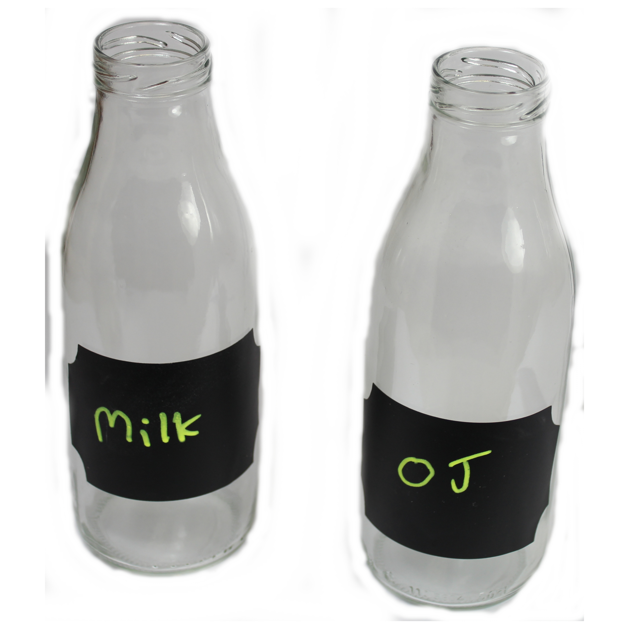 Download Chalk Label Clear Retro Glass Milk Bottle (Black Lid ... Yellowimages Mockups