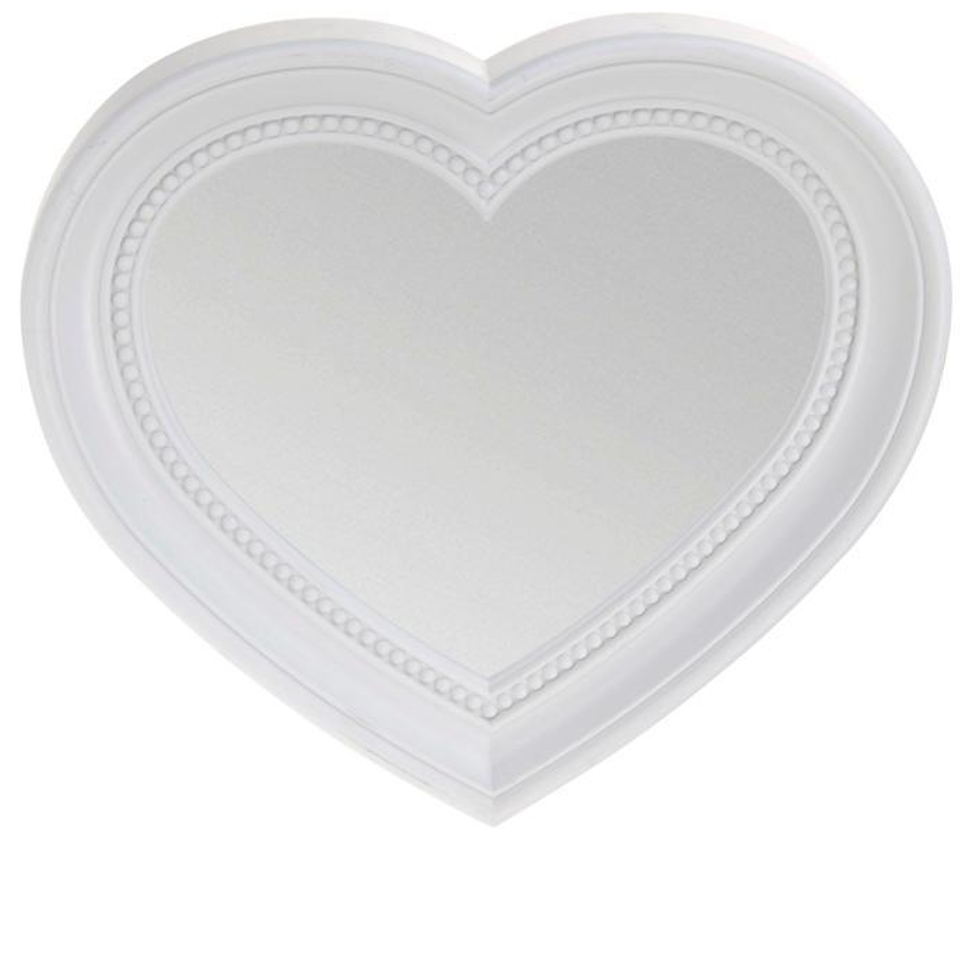Heart Shaped Wall Hanging Mirror, White 35cm blendboutique