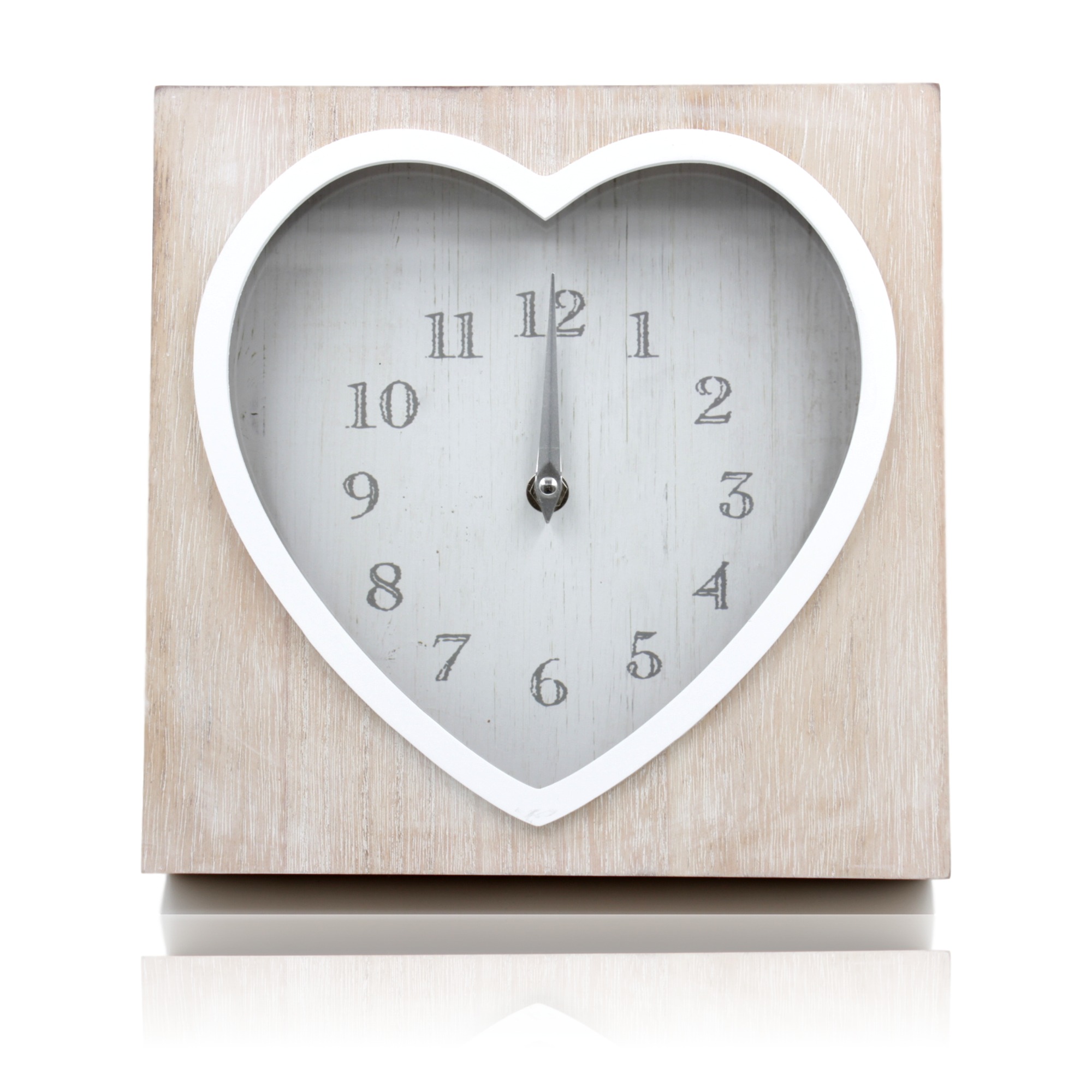 Lime Washed Wood Heart Shaped Wall Or Mantle Clock Blendboutique Lime Washed Wood Heart Shaped Wall Or Mantle Clock