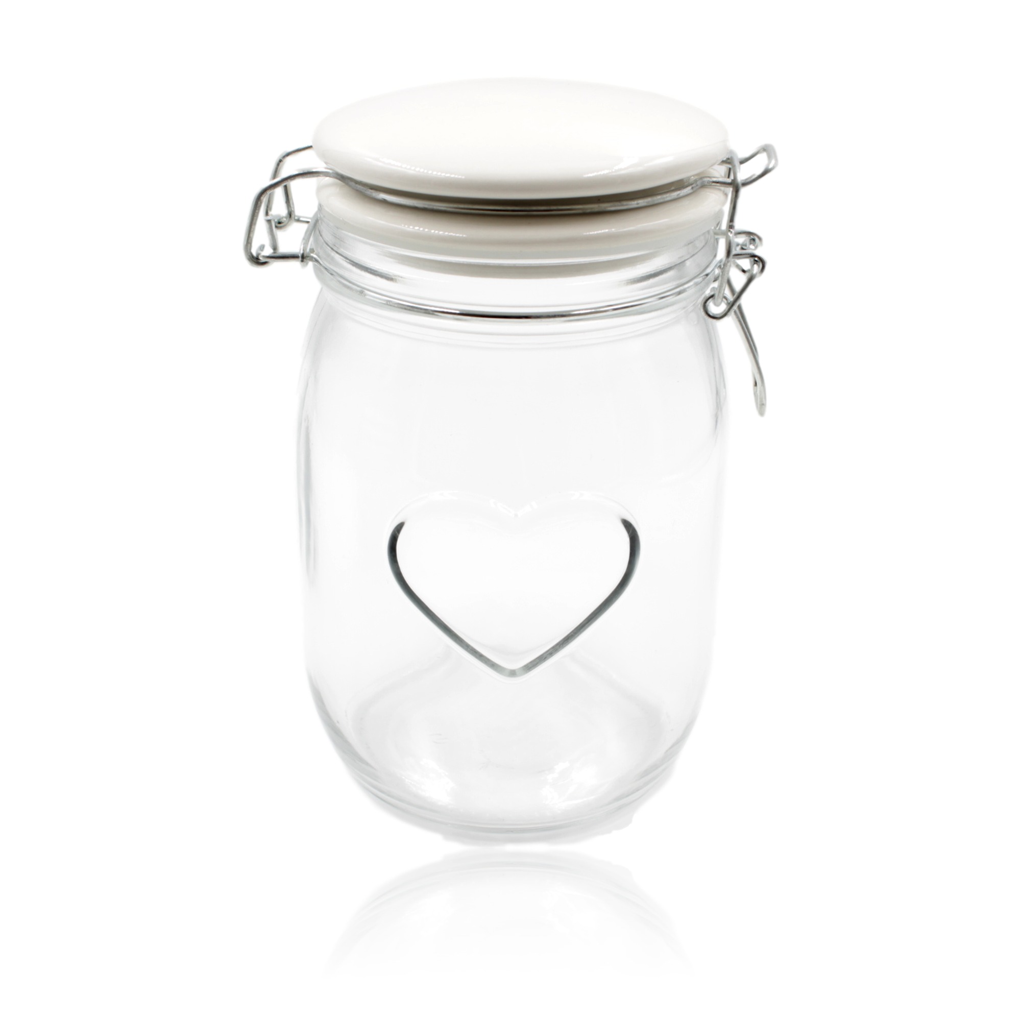 Medium Clip seal Air Tight Jar with White Lid h18cm blendboutique