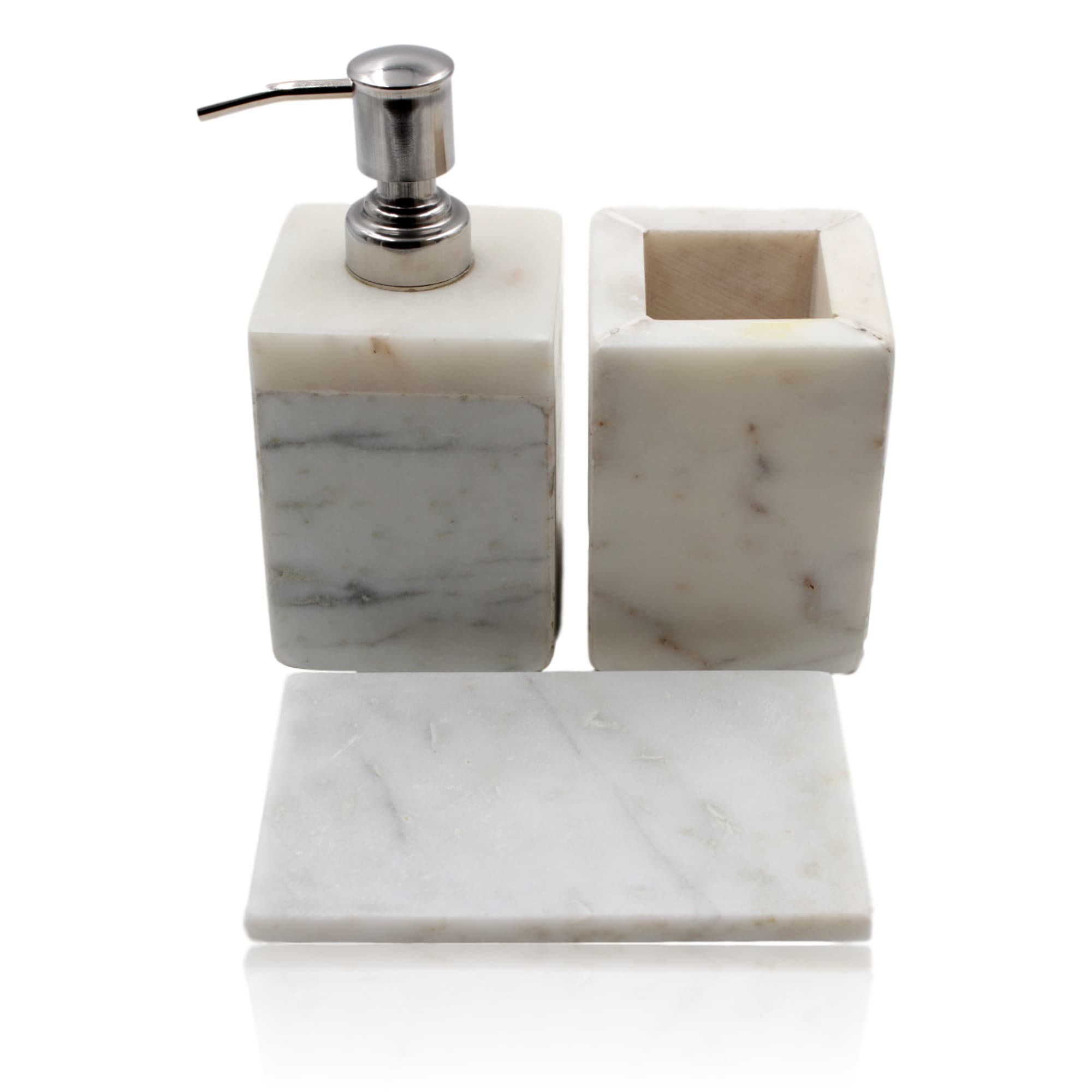 Real Marble Bathroom Accessory Set White blendboutique