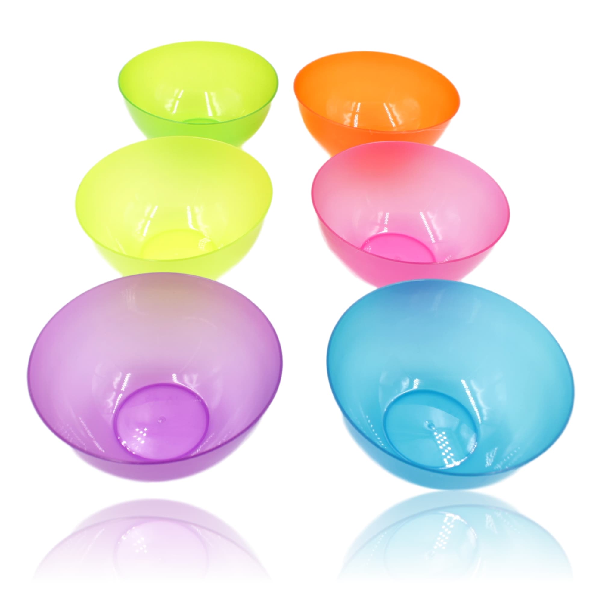 Set of 6 Assorted Colour Childrens Plastic Bowls blendboutique