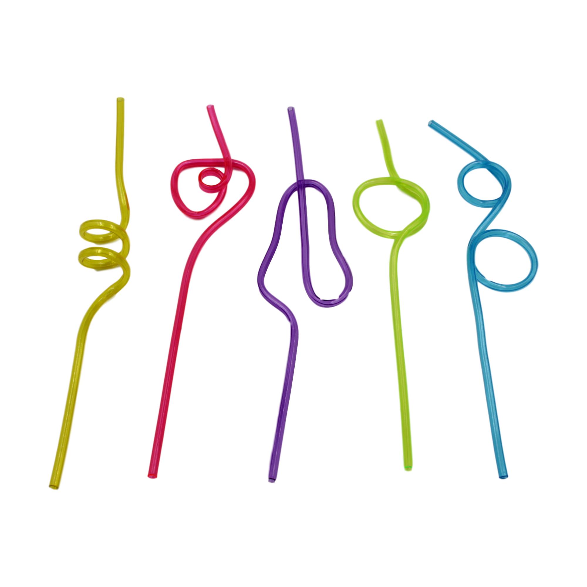 5 Pieces Summer Curly Wurly Wiggley Fancy Drinking Straws blendboutique