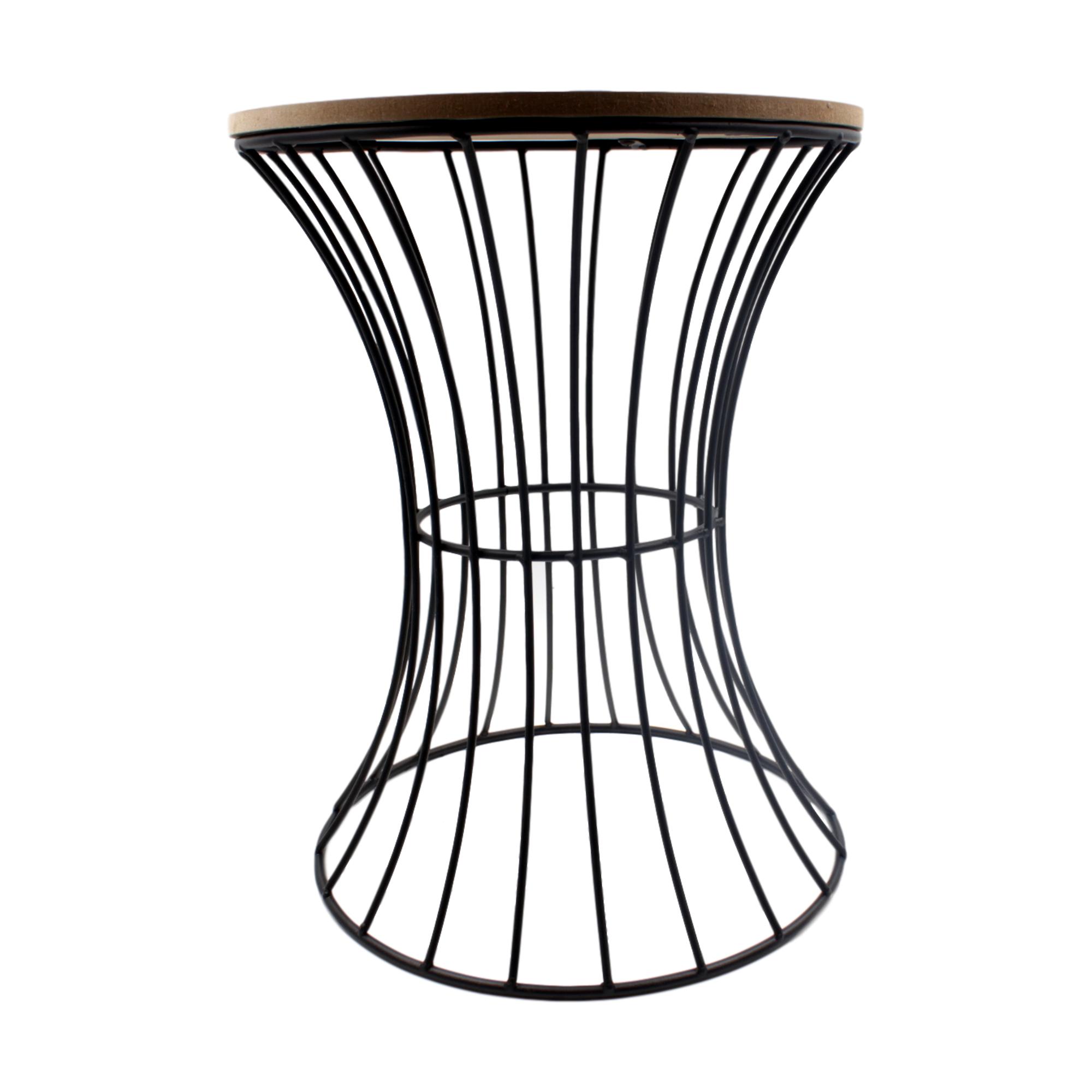 Modern Geometric Black Side Table h 40cm blendboutique