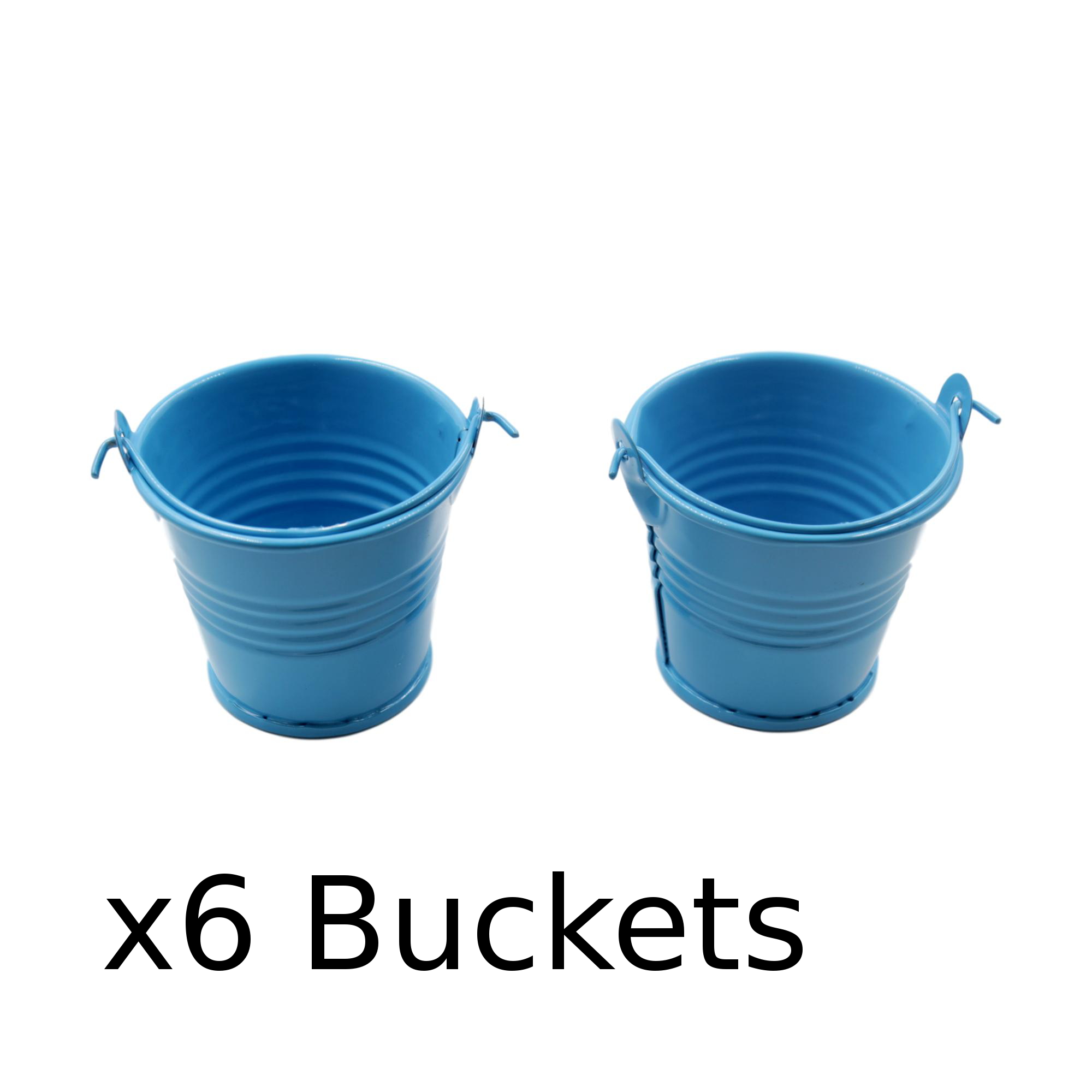 Set of 6 Mini Craft Pail Buckets in Pale Blue blendboutique