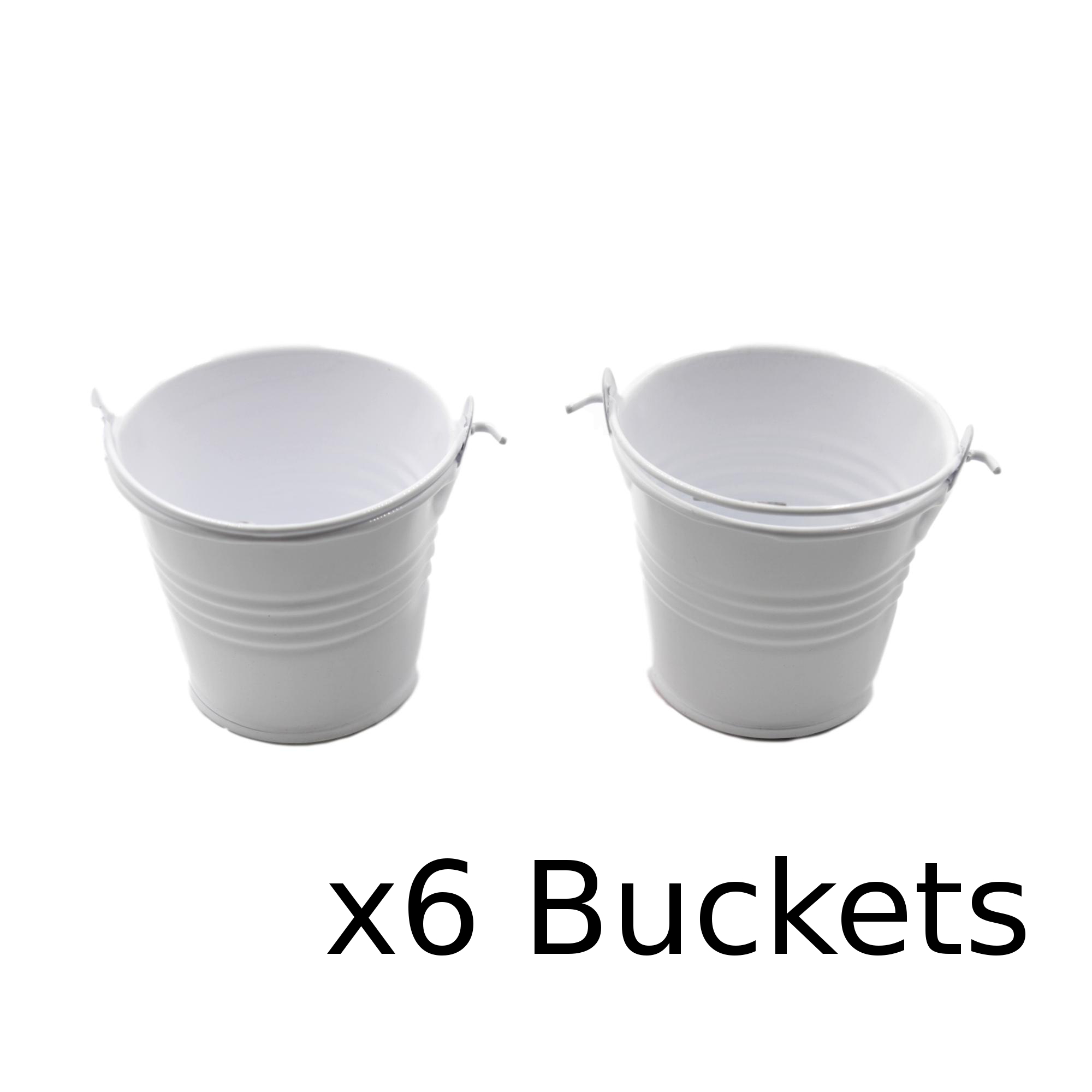 Set of 6 Mini Craft Pail Buckets in Ivory blendboutique