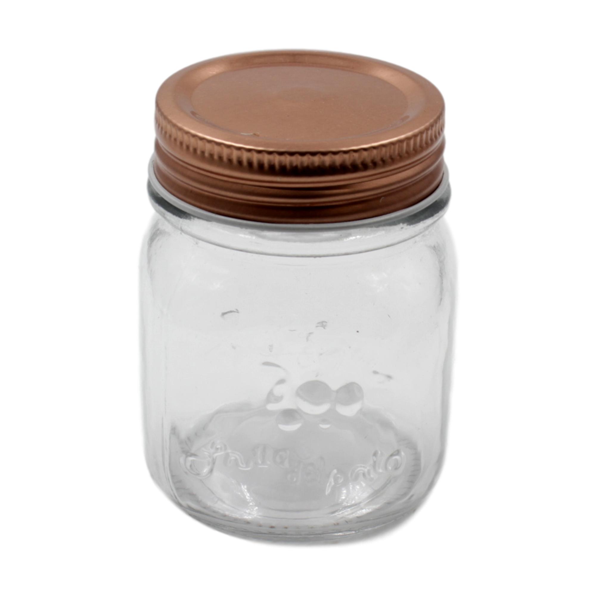 glass spice jars with copper lids