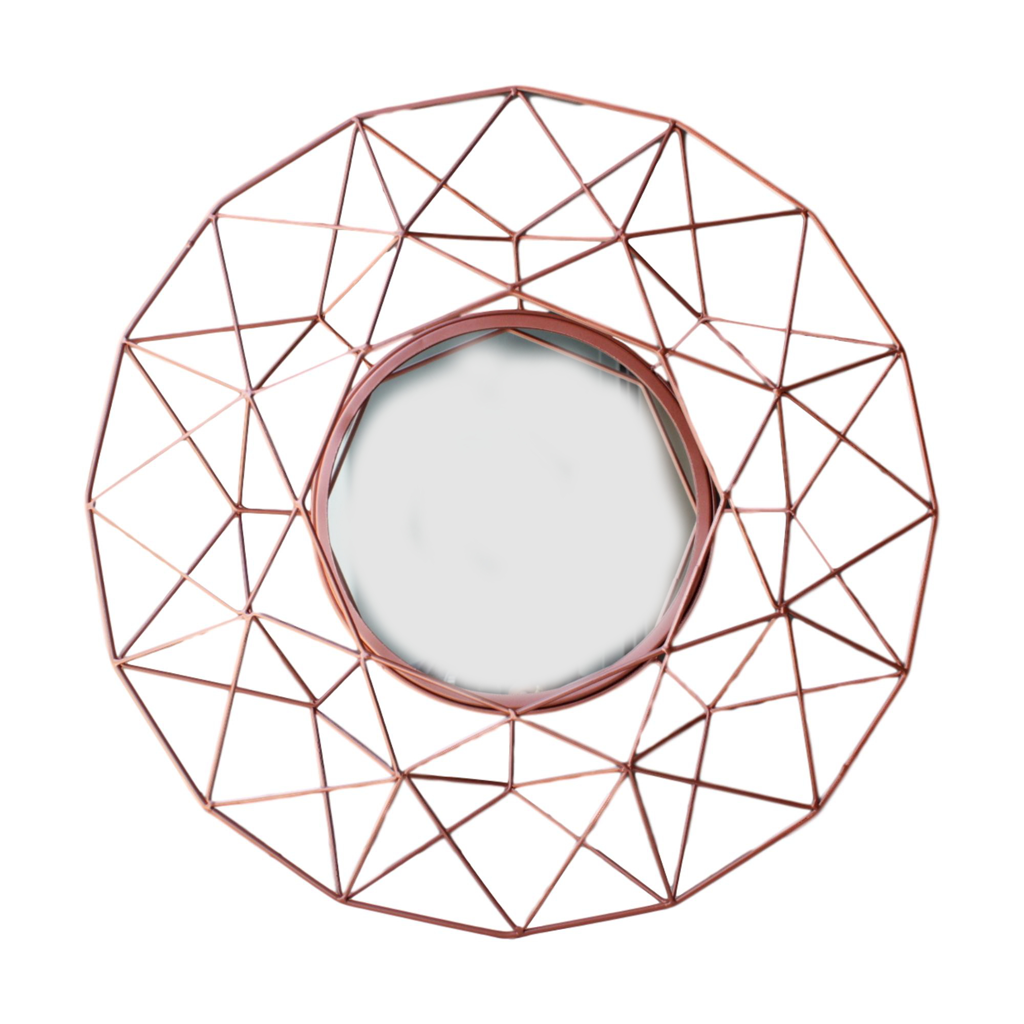 64cm Rose Gold Geometric Wall Mirror blendboutique