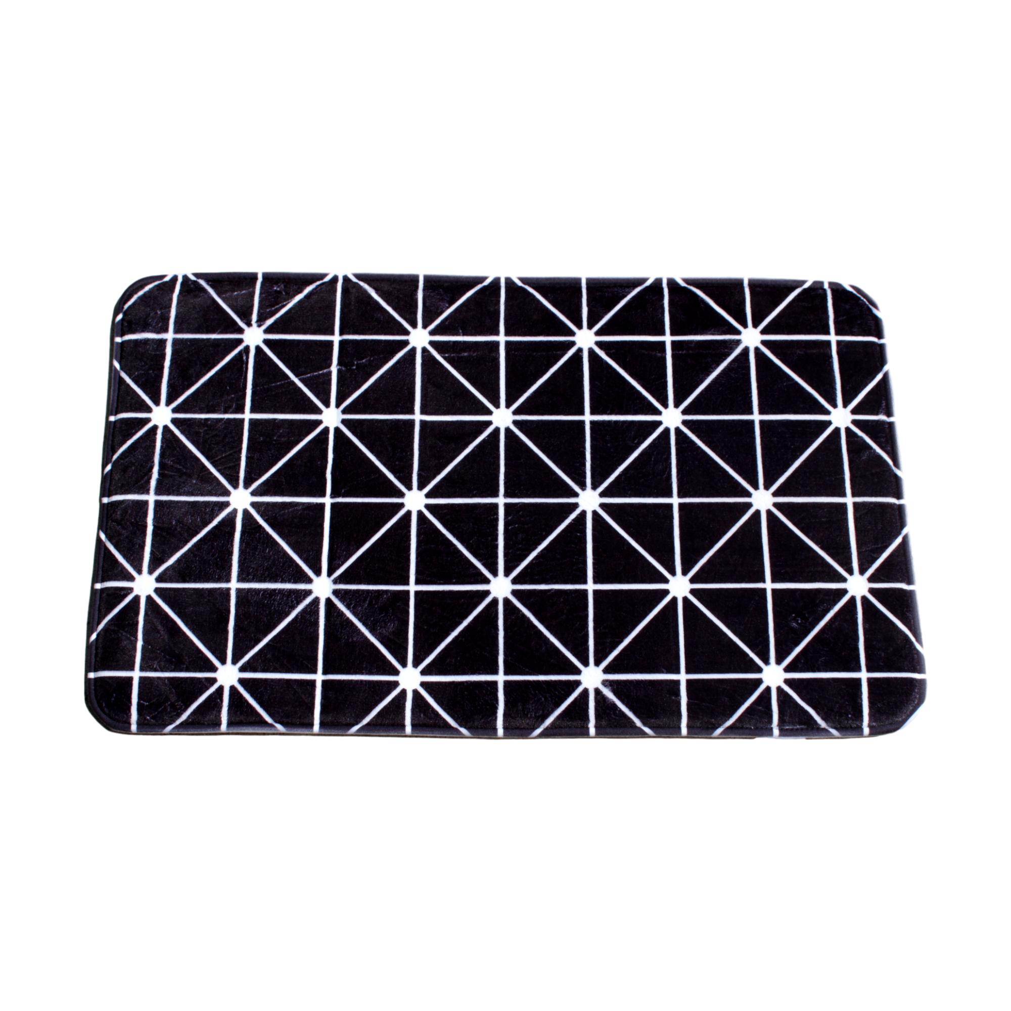 Luxury Geometric Design Bath Mat, Black blendboutique