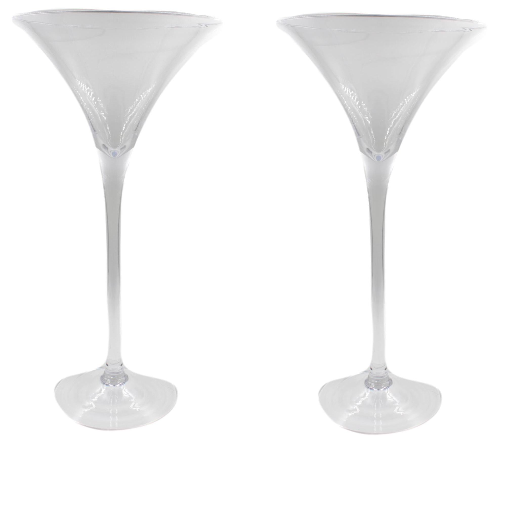 2x 60cm 24? Martini Vase Clear Glass blendboutique