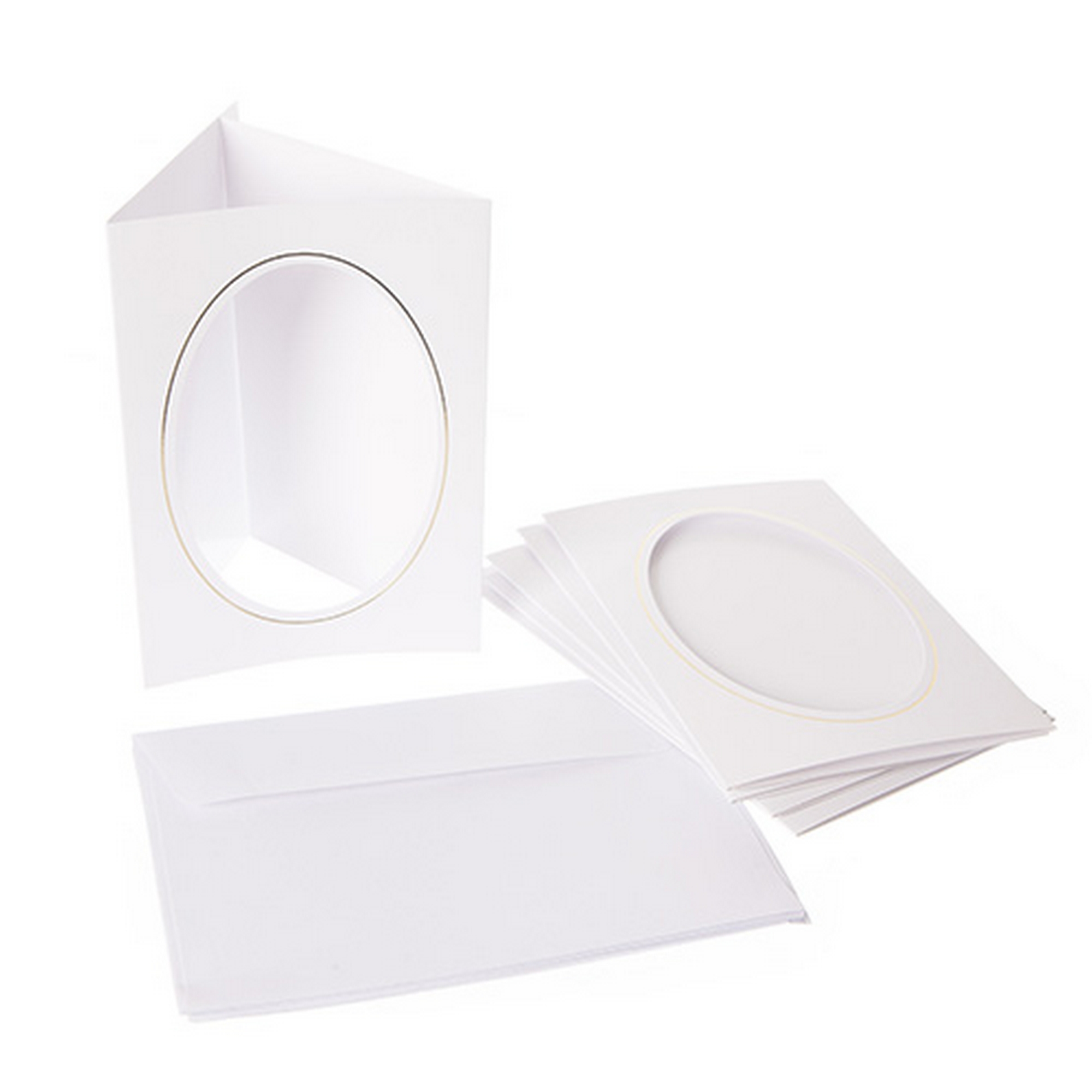 /Pack of 4 A5 Plain White DIY Photo Greeting Frame Cards w/ Envelopes