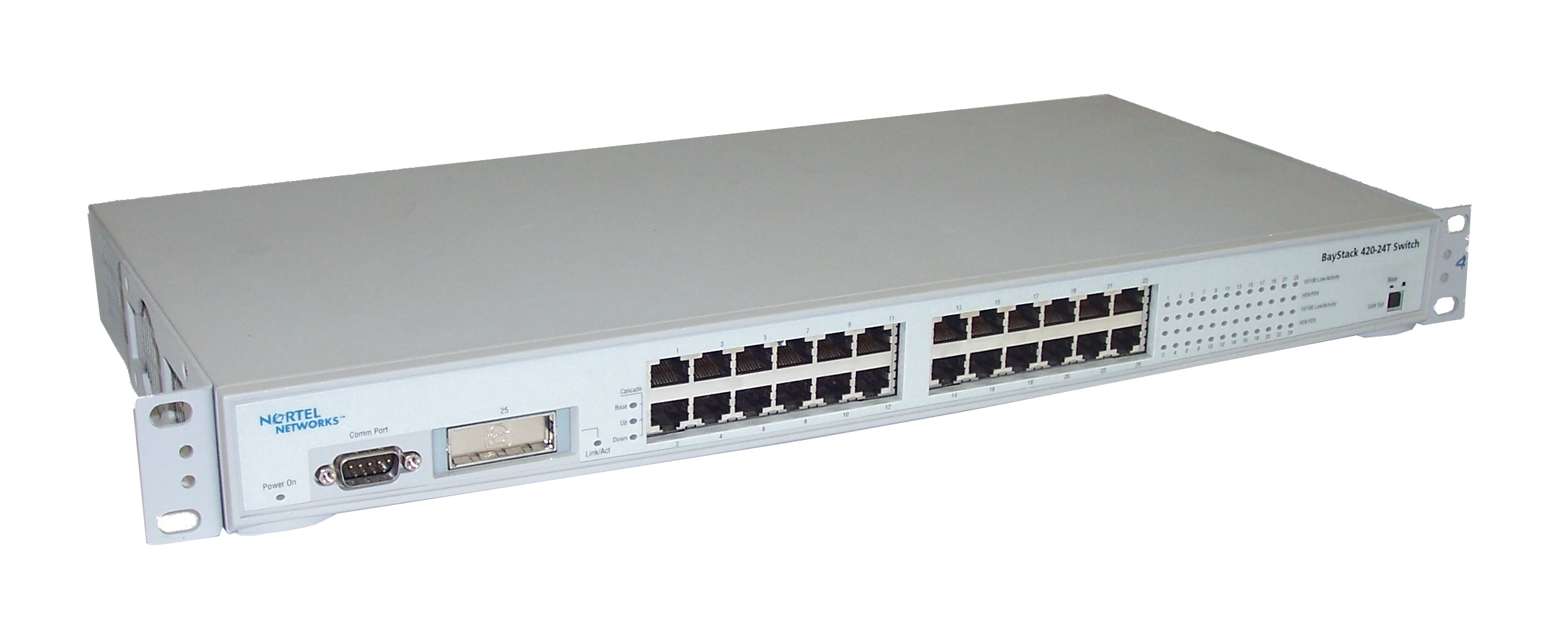 Nortel AL2012A27 BayStack 420-24T Switch With Rack Mount Ears- 209525-A ...