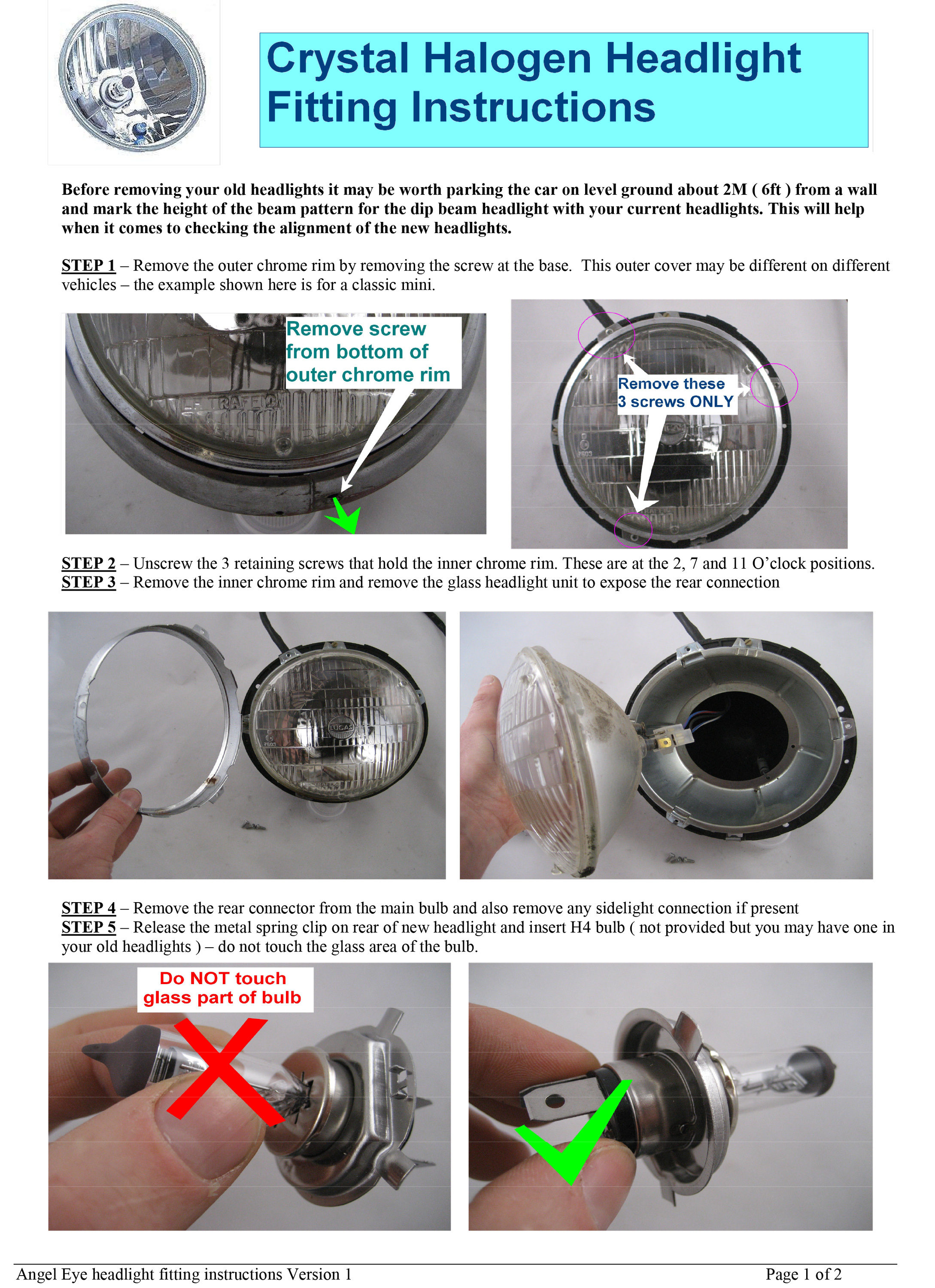 Halogen With Yellow Tint Angel Eye 7 Headlights For Austin Morris Mini Ebay