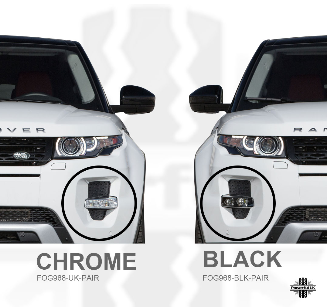 Black Edition Style Front Bumper Fog Lights lamp Range Rover Evoque