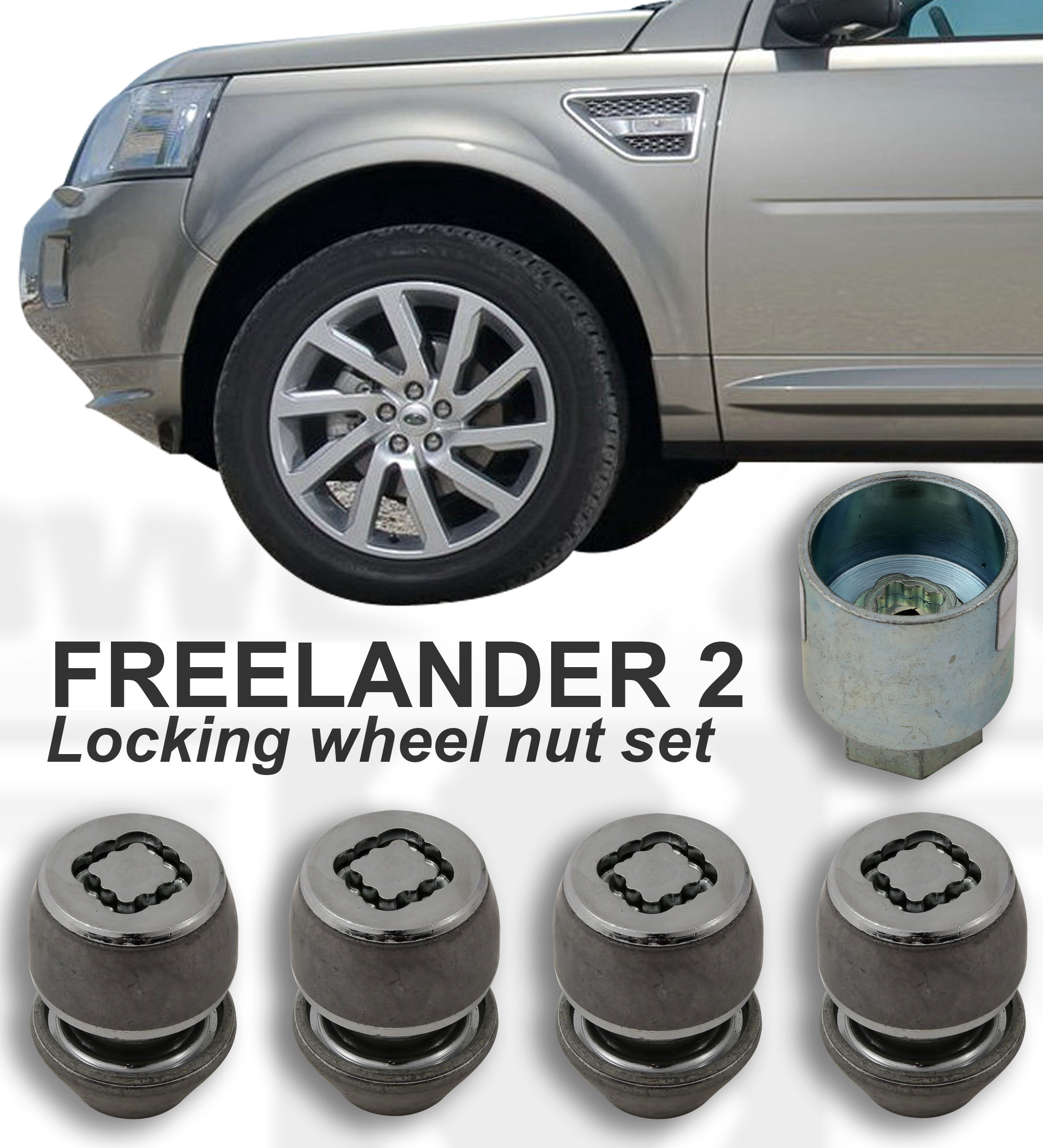 OEM Locking Wheel Nut Kit for Land Rover Freelander 2 [LR037026] eBay