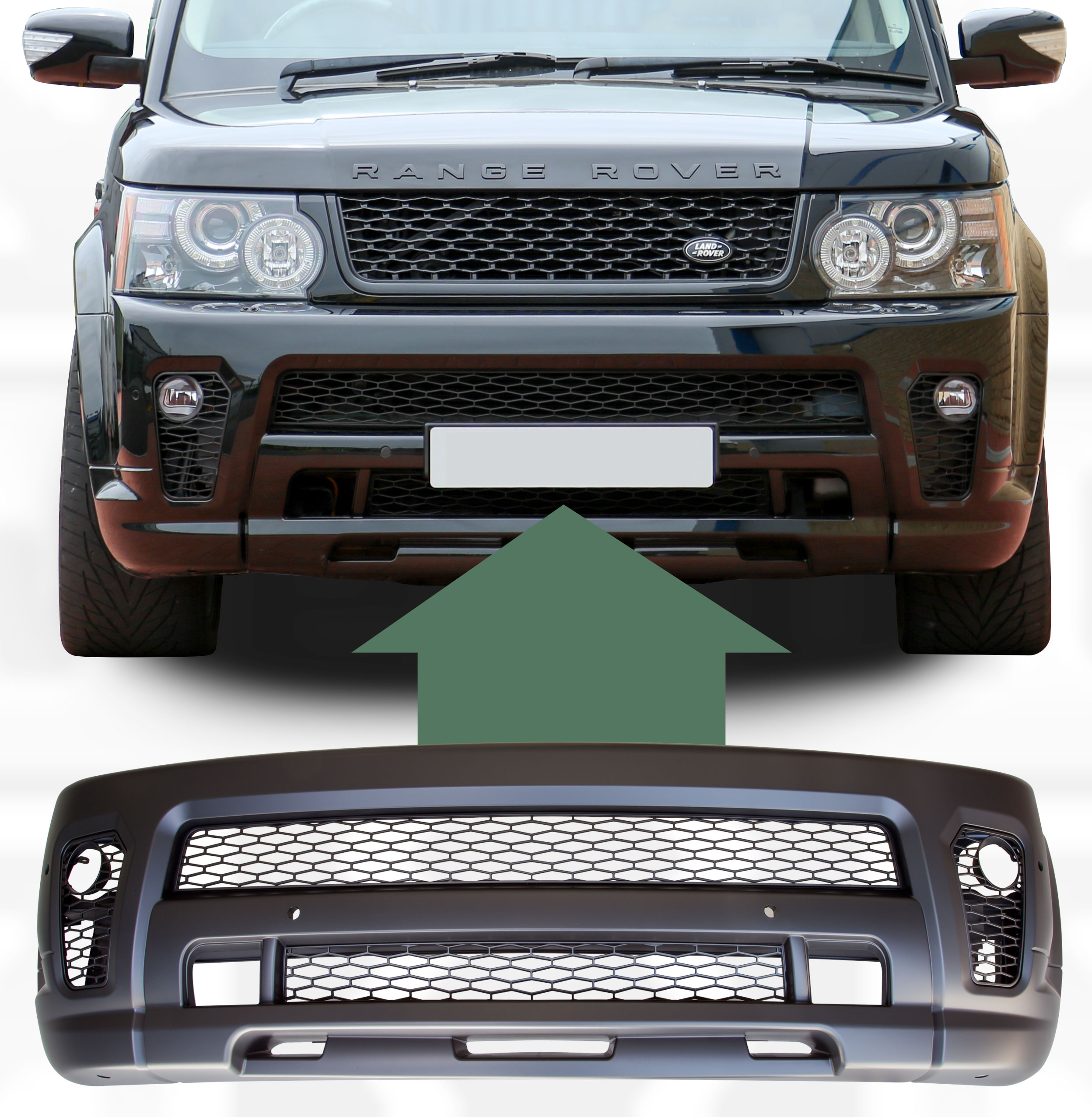 SVR style front bumper for Range Rover Sport 2010 conversion HST