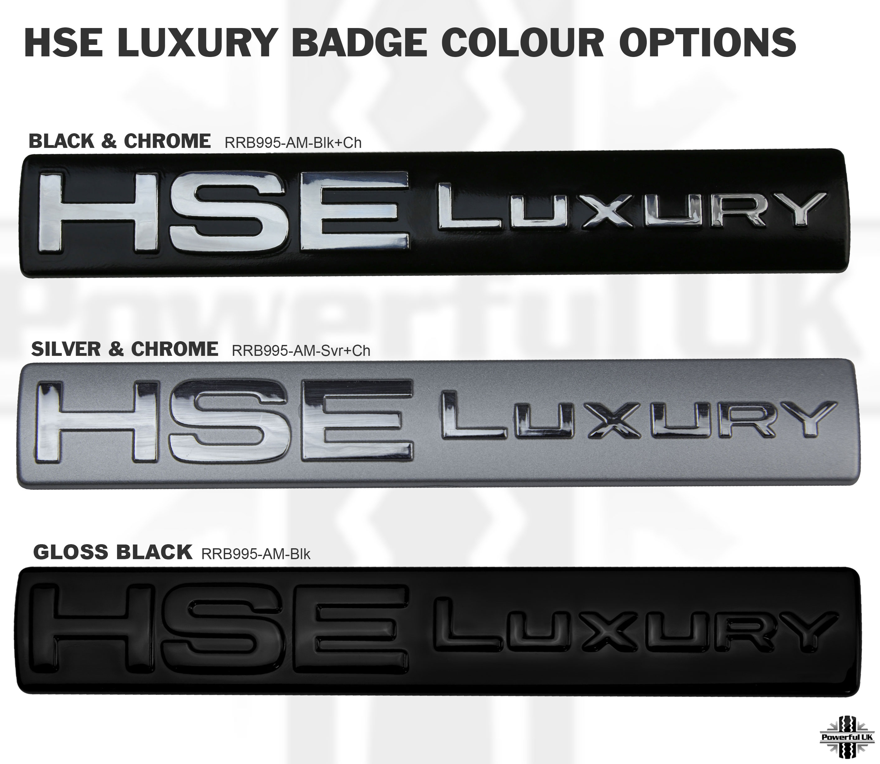HSE Luxury badge Gloss Black for RangeRover Sport supercharged L320