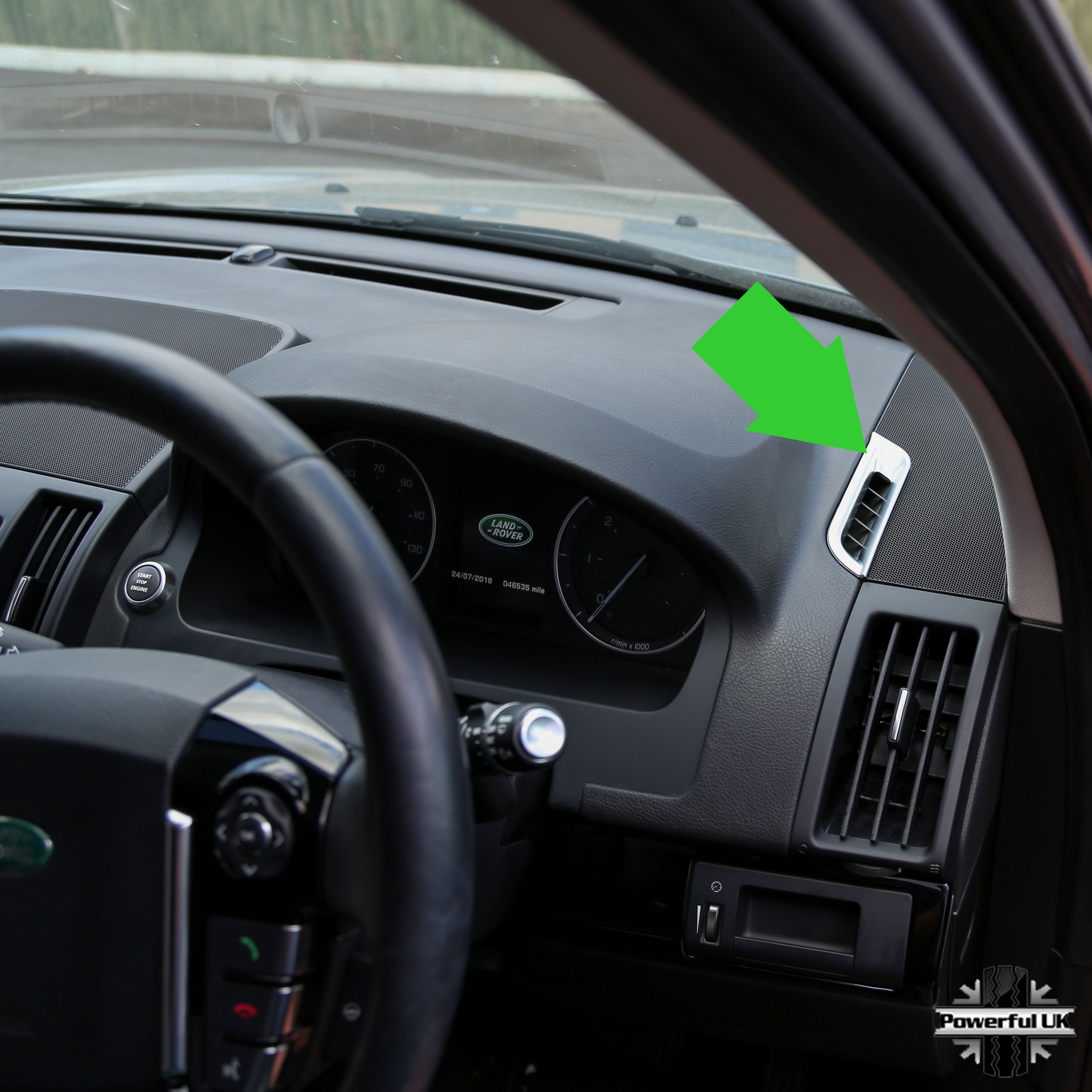 Interior dash vent trim HSE luxury Freelander 2 Silver LR2 chrome