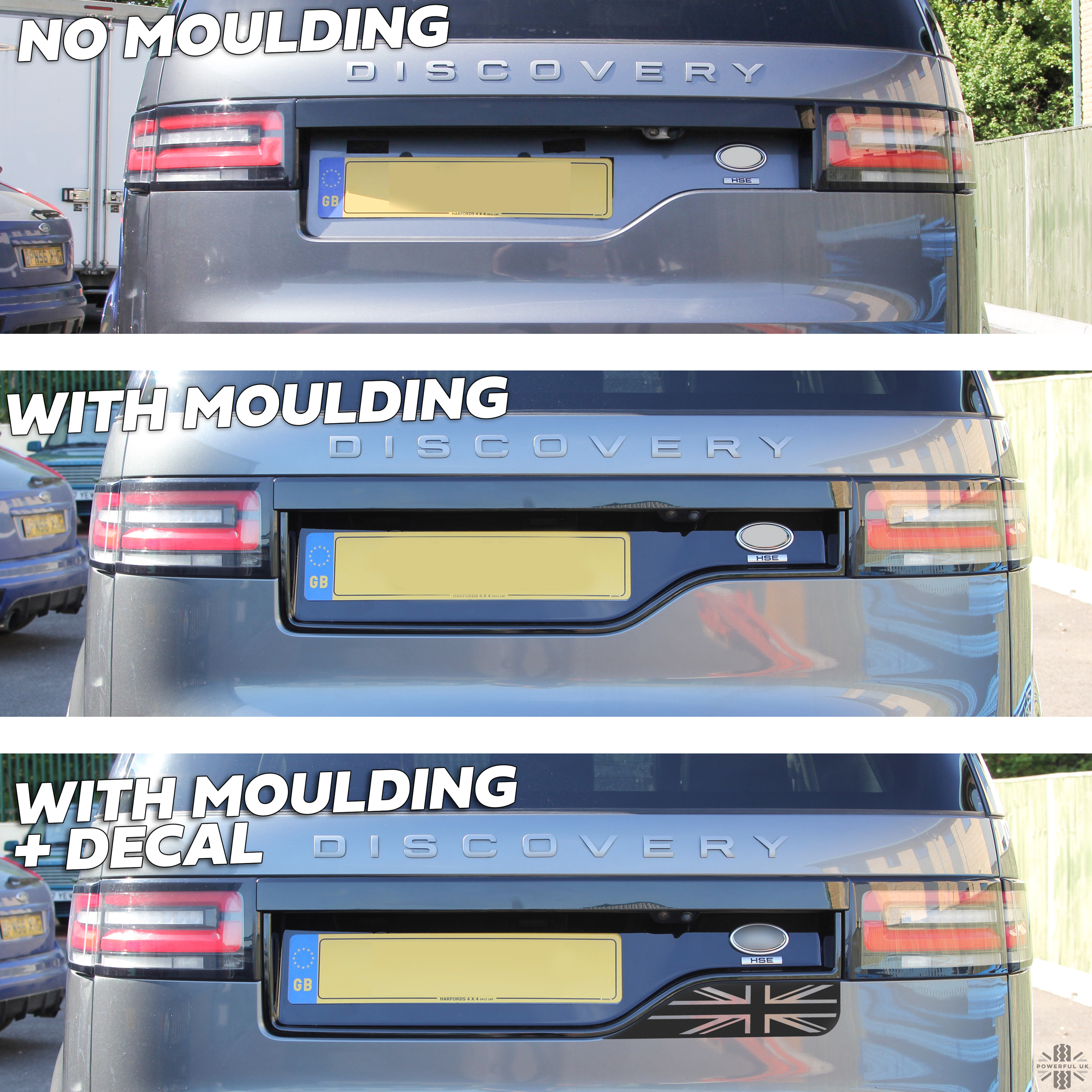 Rear number plate surround plinth in Gloss Black Dynamic Style for