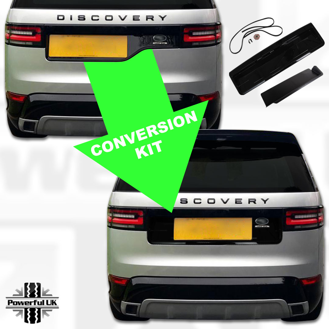Rear tailgate number plate panel plinth for Discovery 5 Gloss Black
